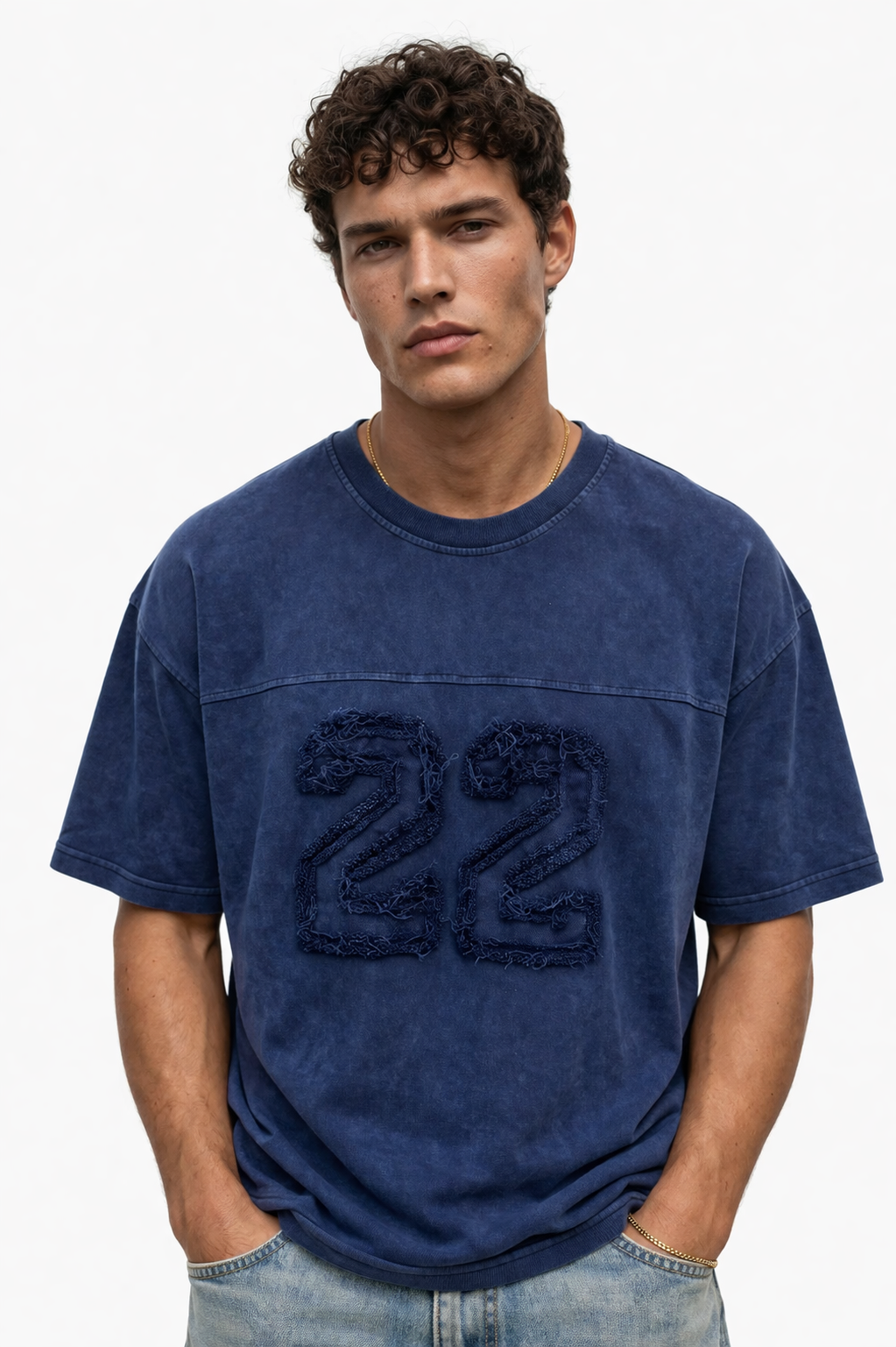 22 Washed Oversized T-Shirt Navy