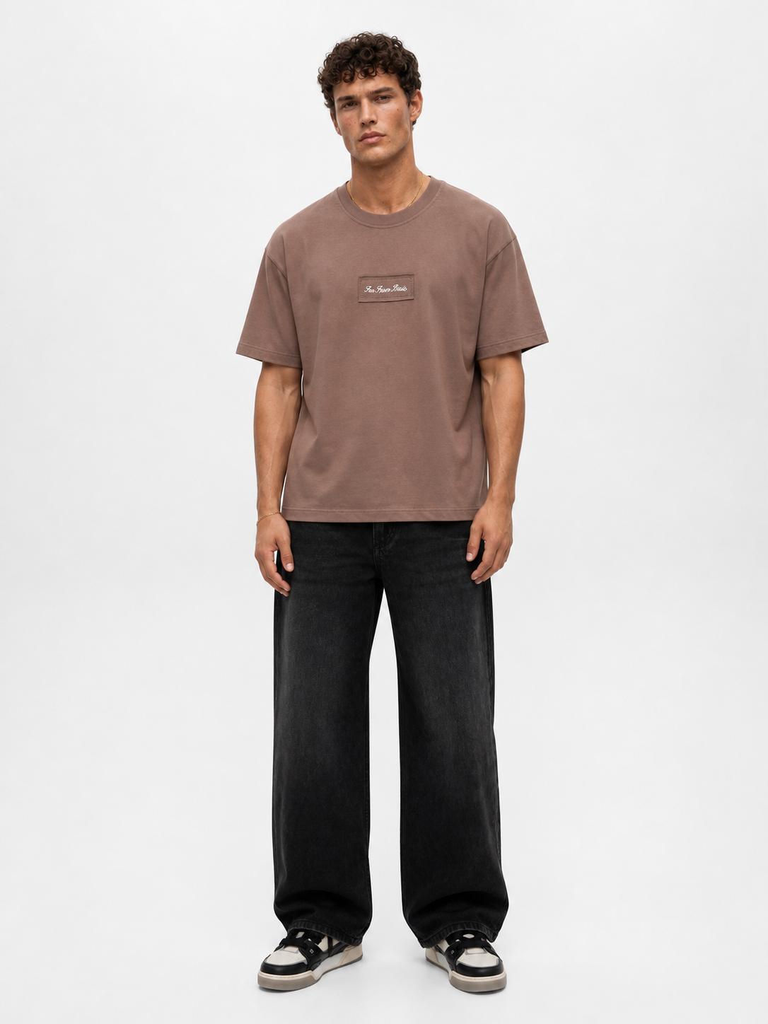 FFB Patch Oversized T-Shirt Brown