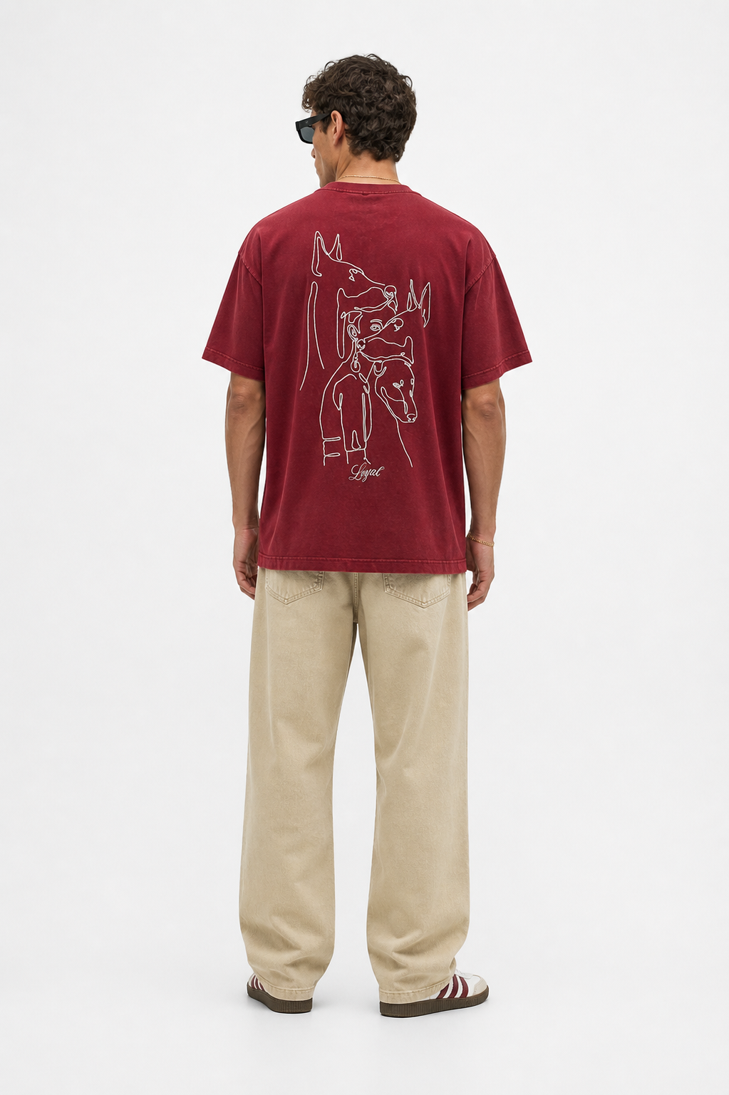 Loyal Washed Oversized T-Shirt Burgundy