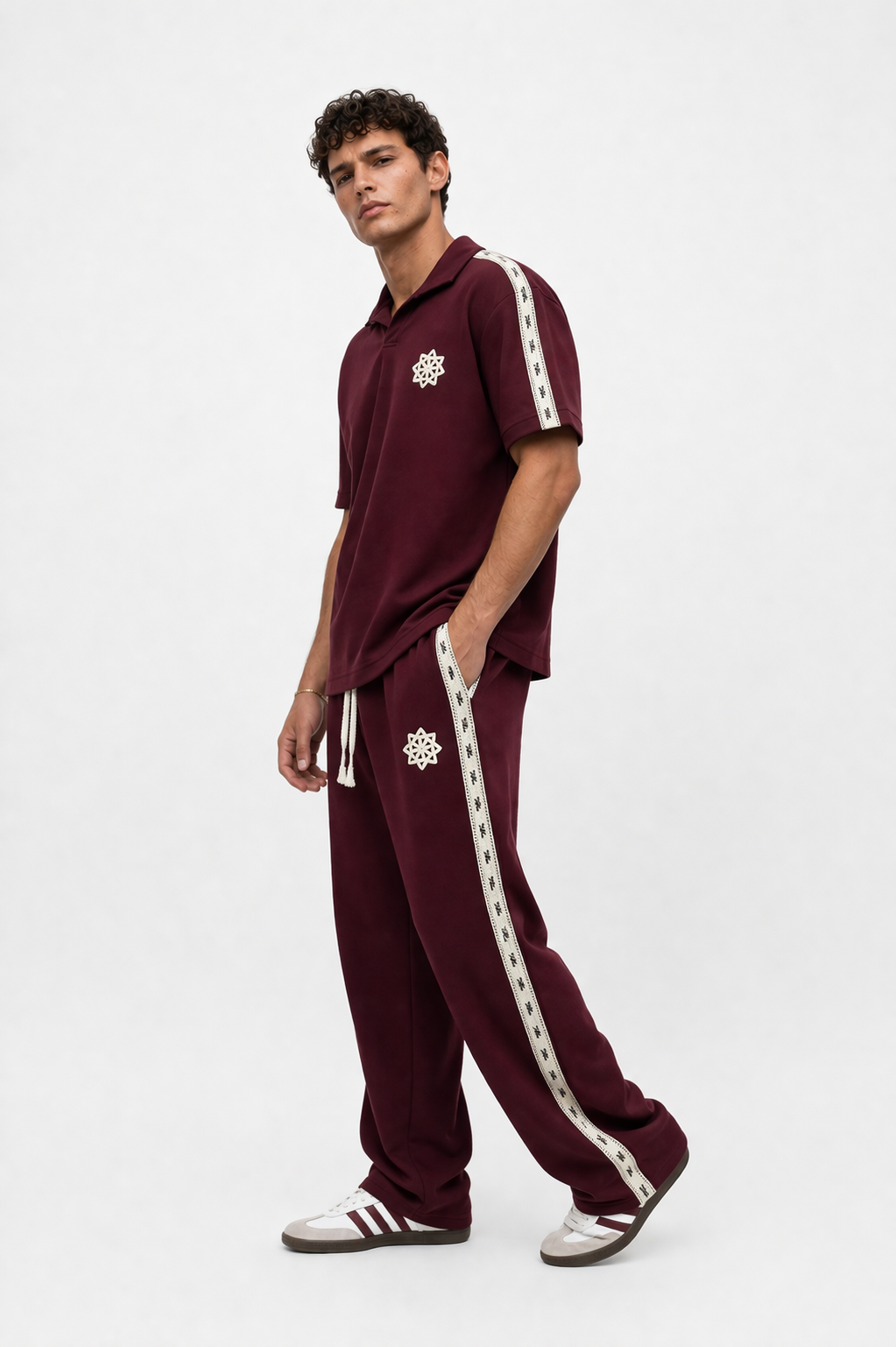Respire Stripe Regular Fit Set Burgundy