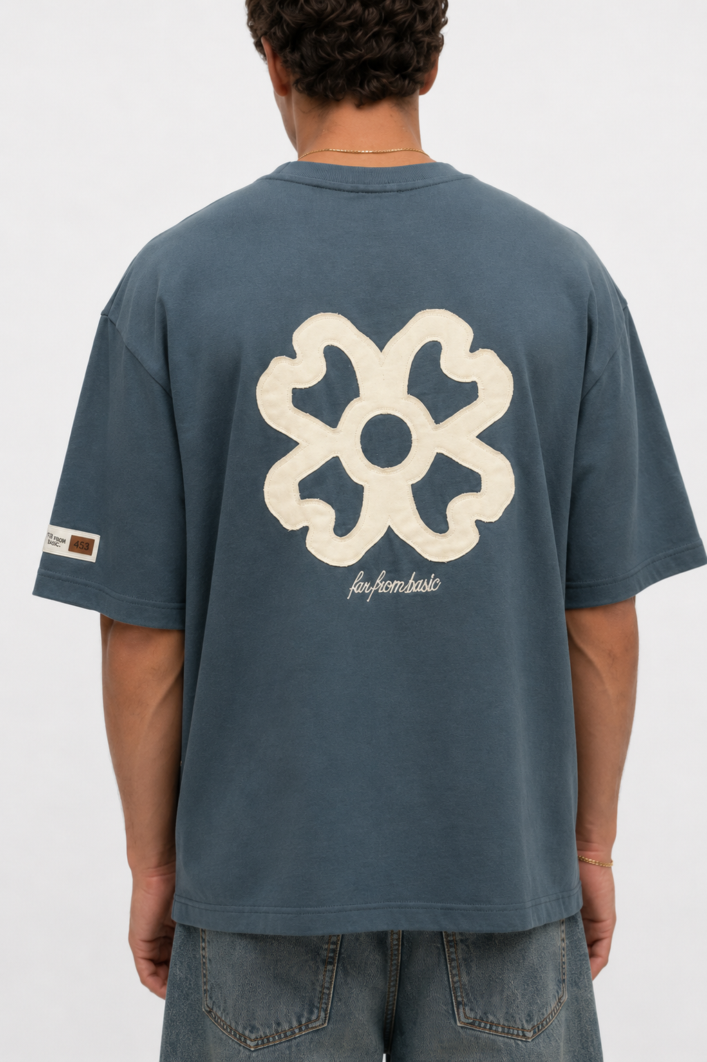 Fleur Oversized T-Shirt Petrol Blue