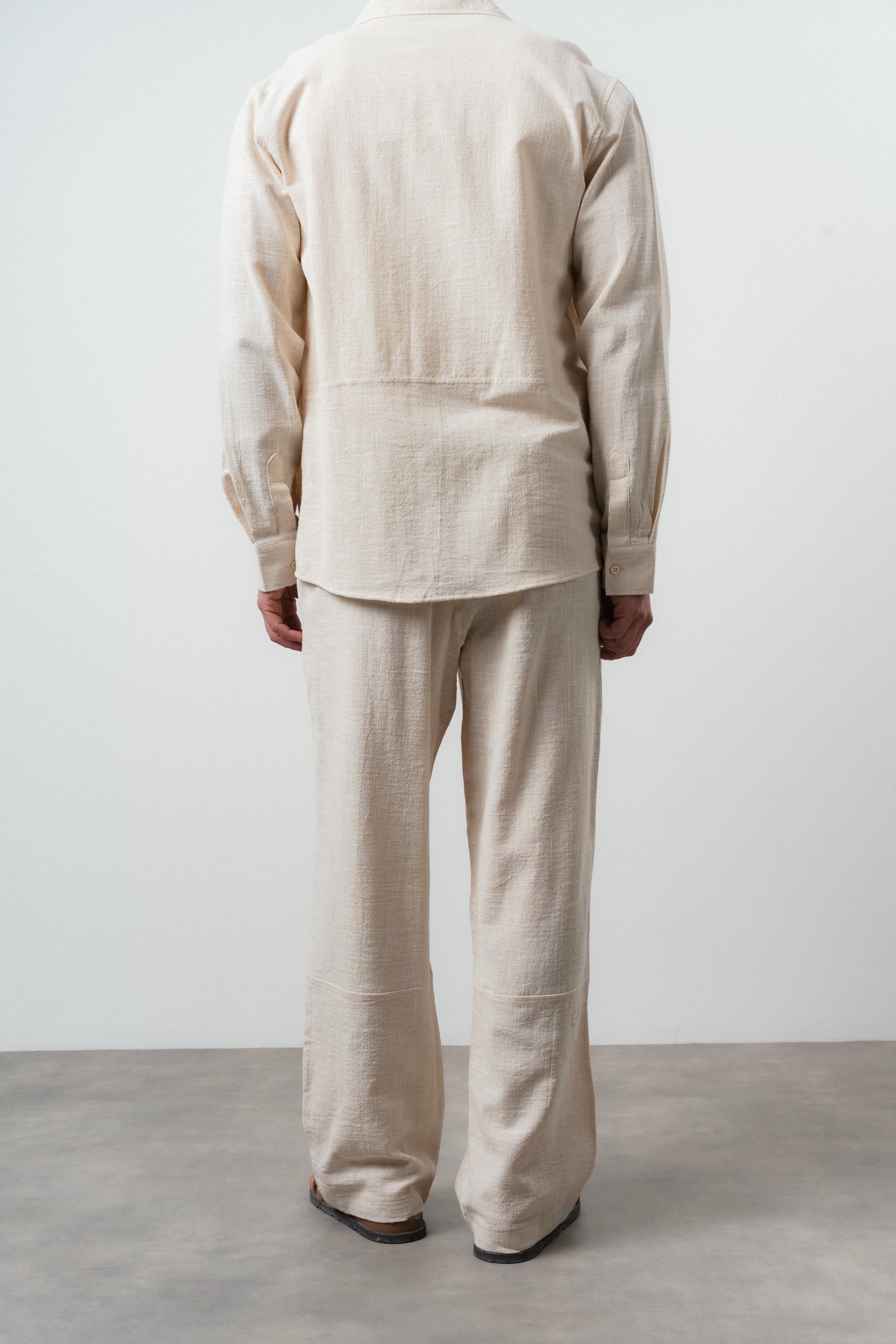 R Embroidered Baggy Sweatpant Beige