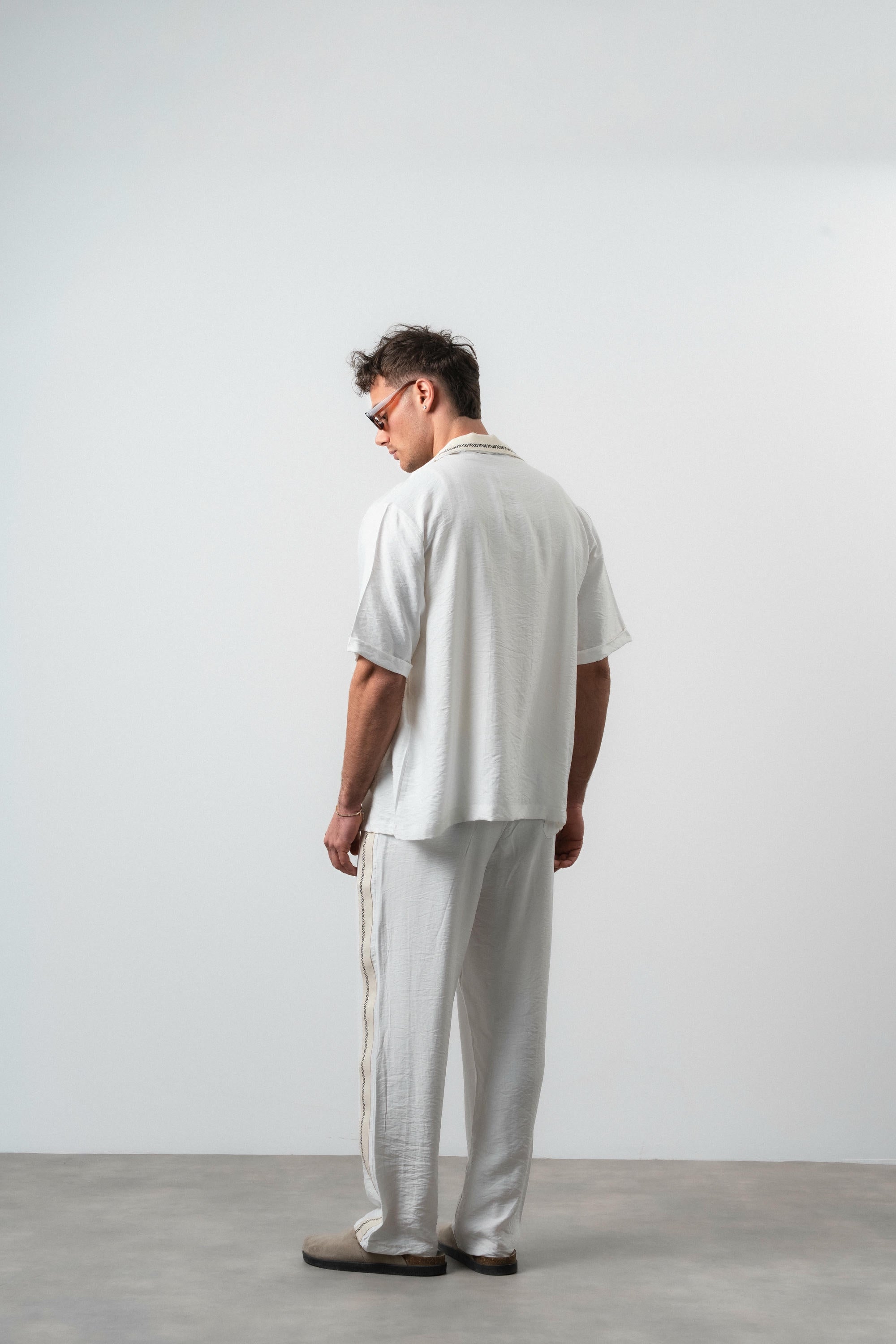 Striped Oversized Tracksuit Ecru