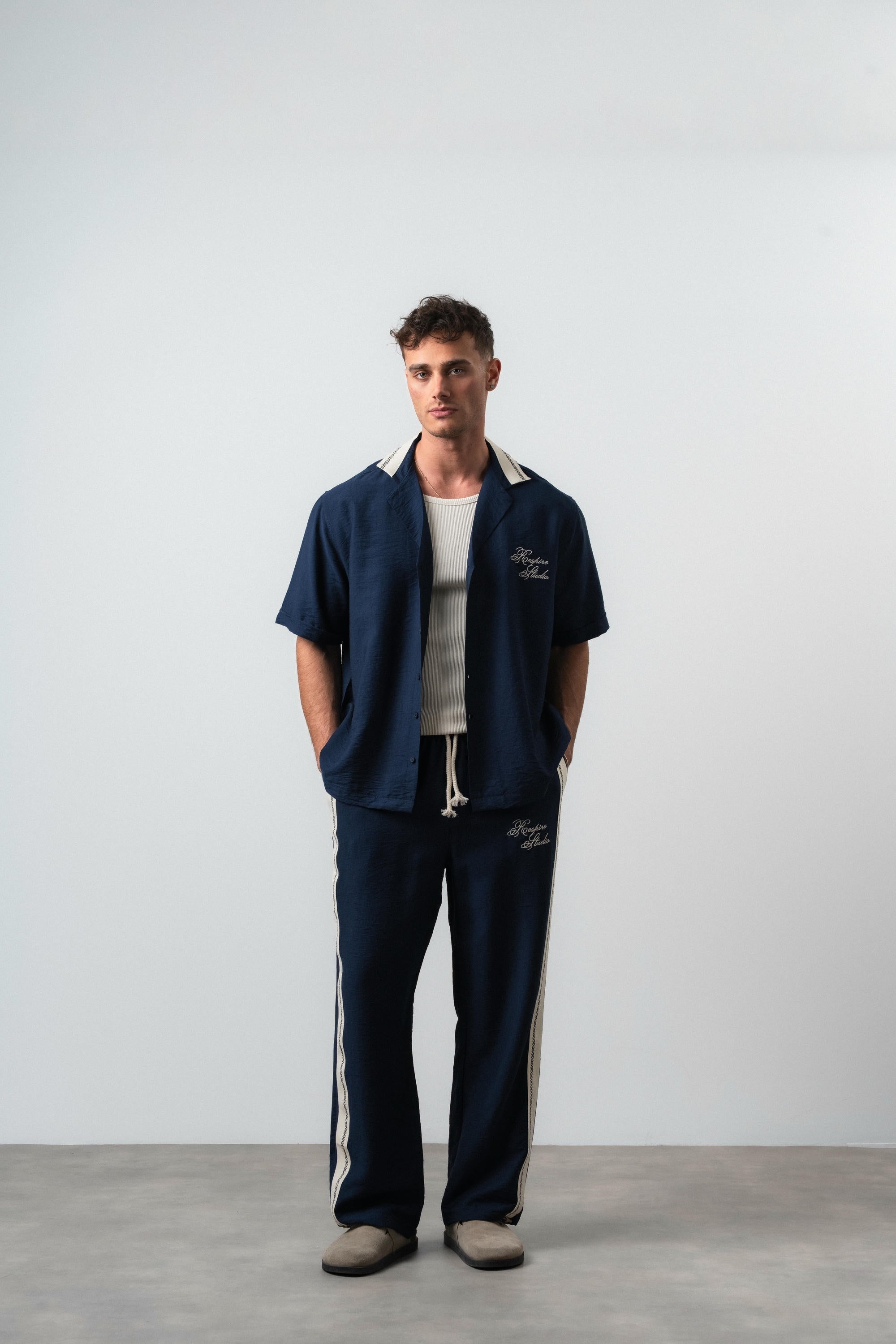 Striped Oversized Tracksuit Navy
