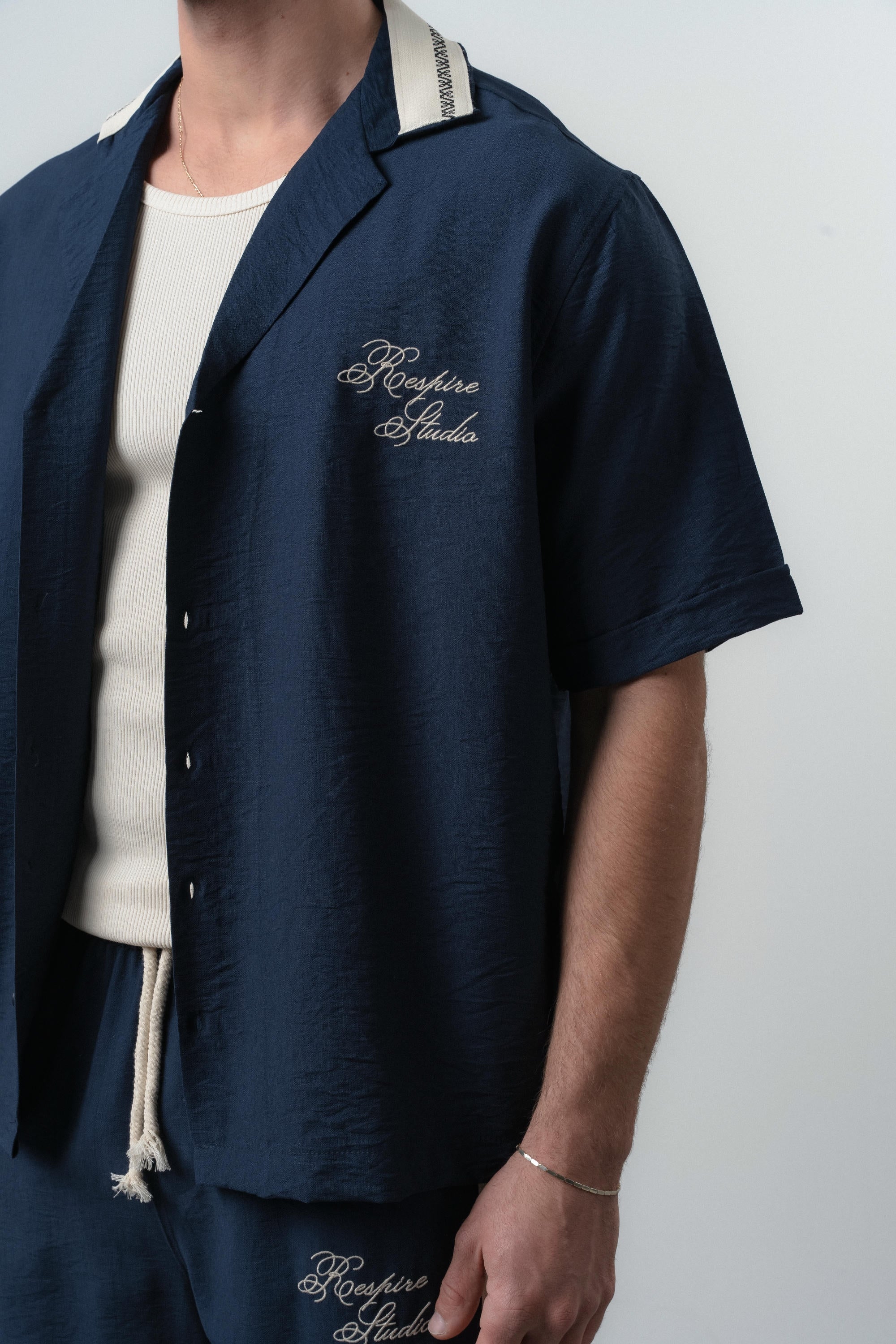 Striped Oversized Tracksuit Navy