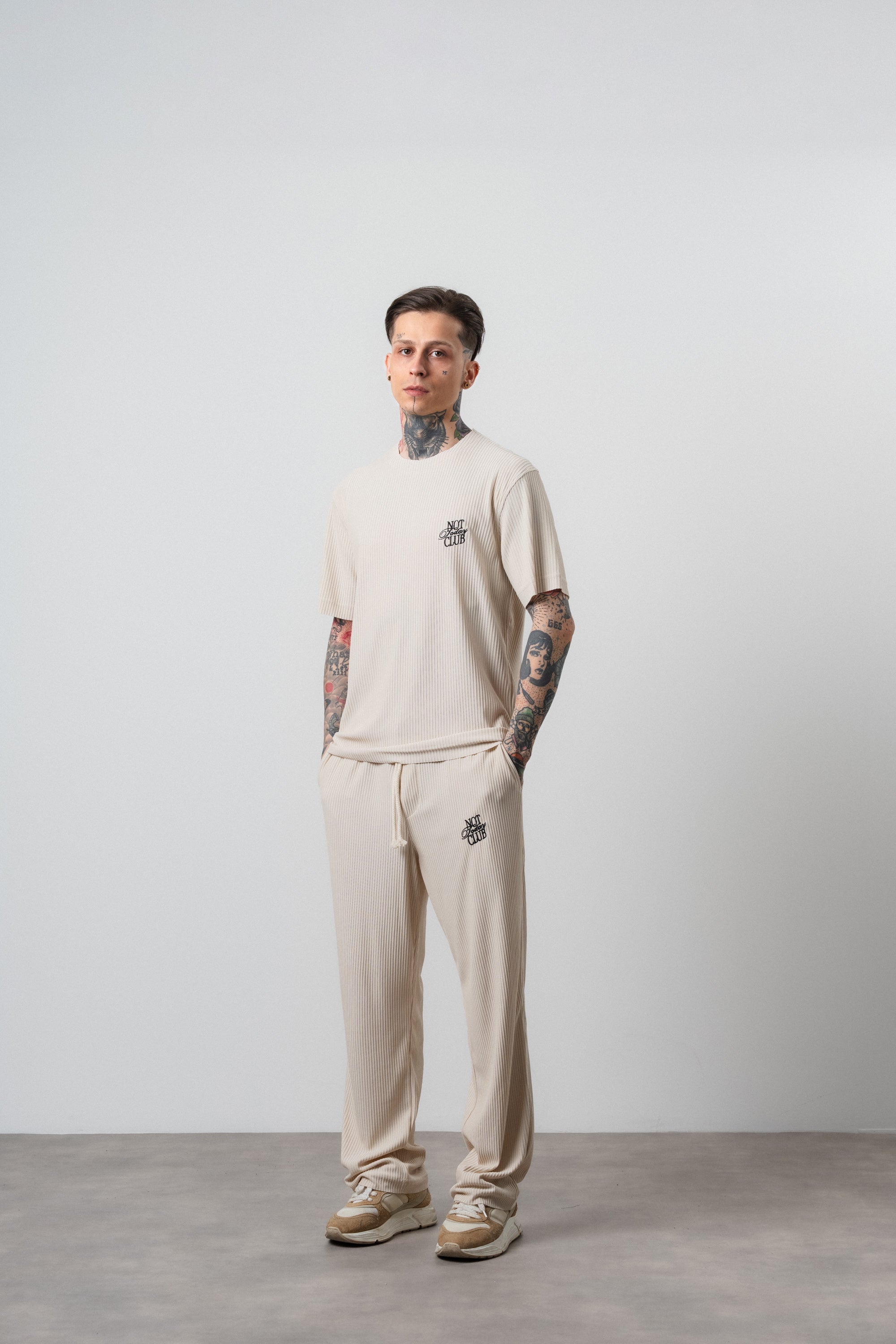 Not Today Club Regular Fit Tracksuit Beige