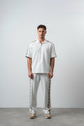 R Striped Regular Fit Tracksuit Ecru