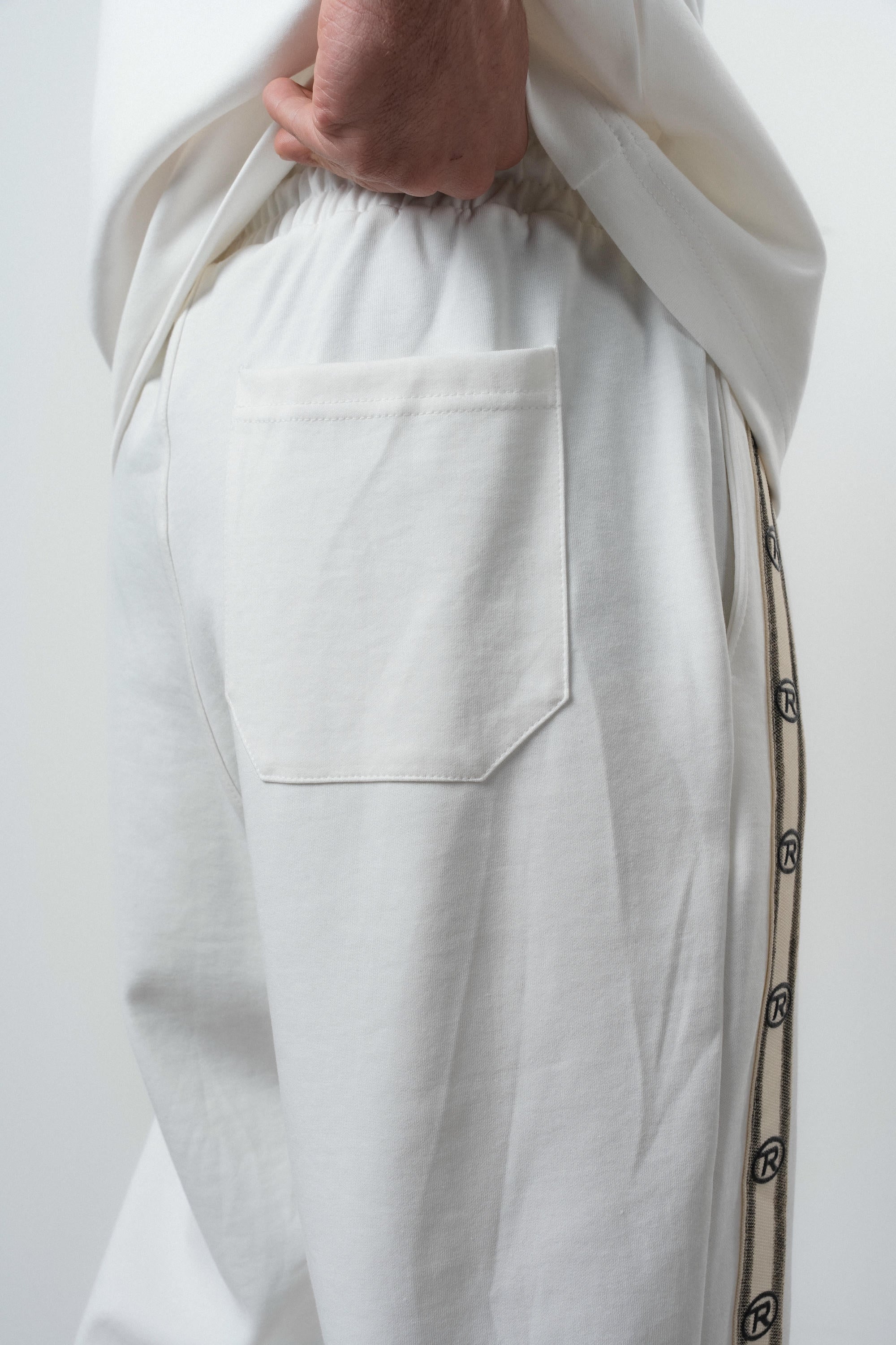 R Striped Regular Fit Tracksuit Ecru
