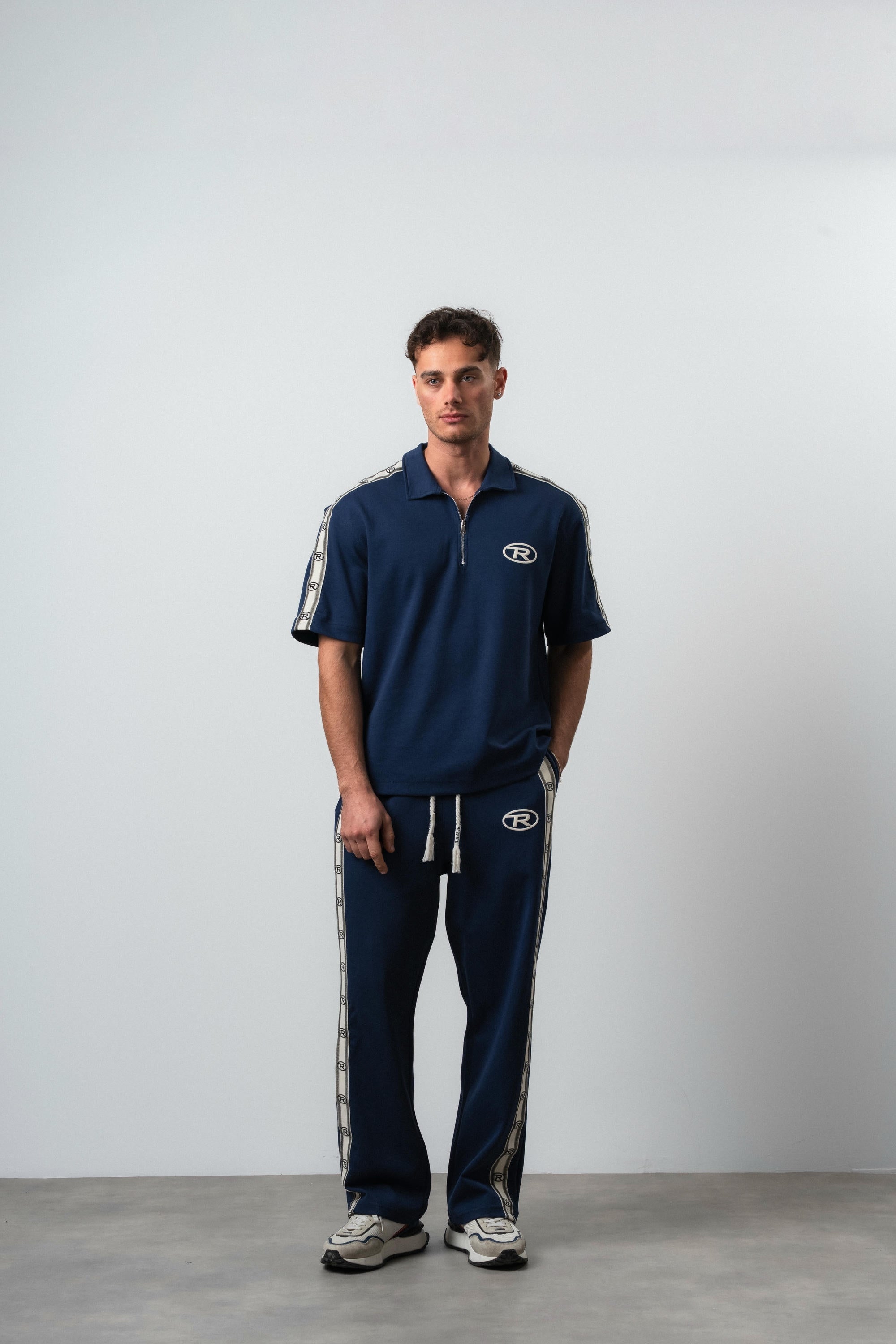 R Striped Regular Fit Tracksuit Navy