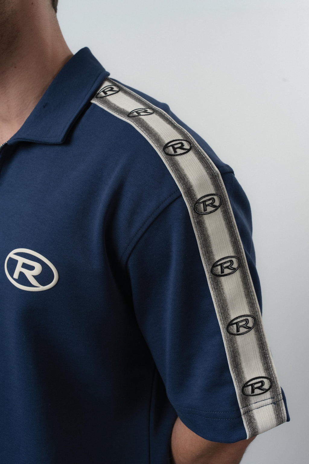 R Striped Regular Fit Tracksuit Navy