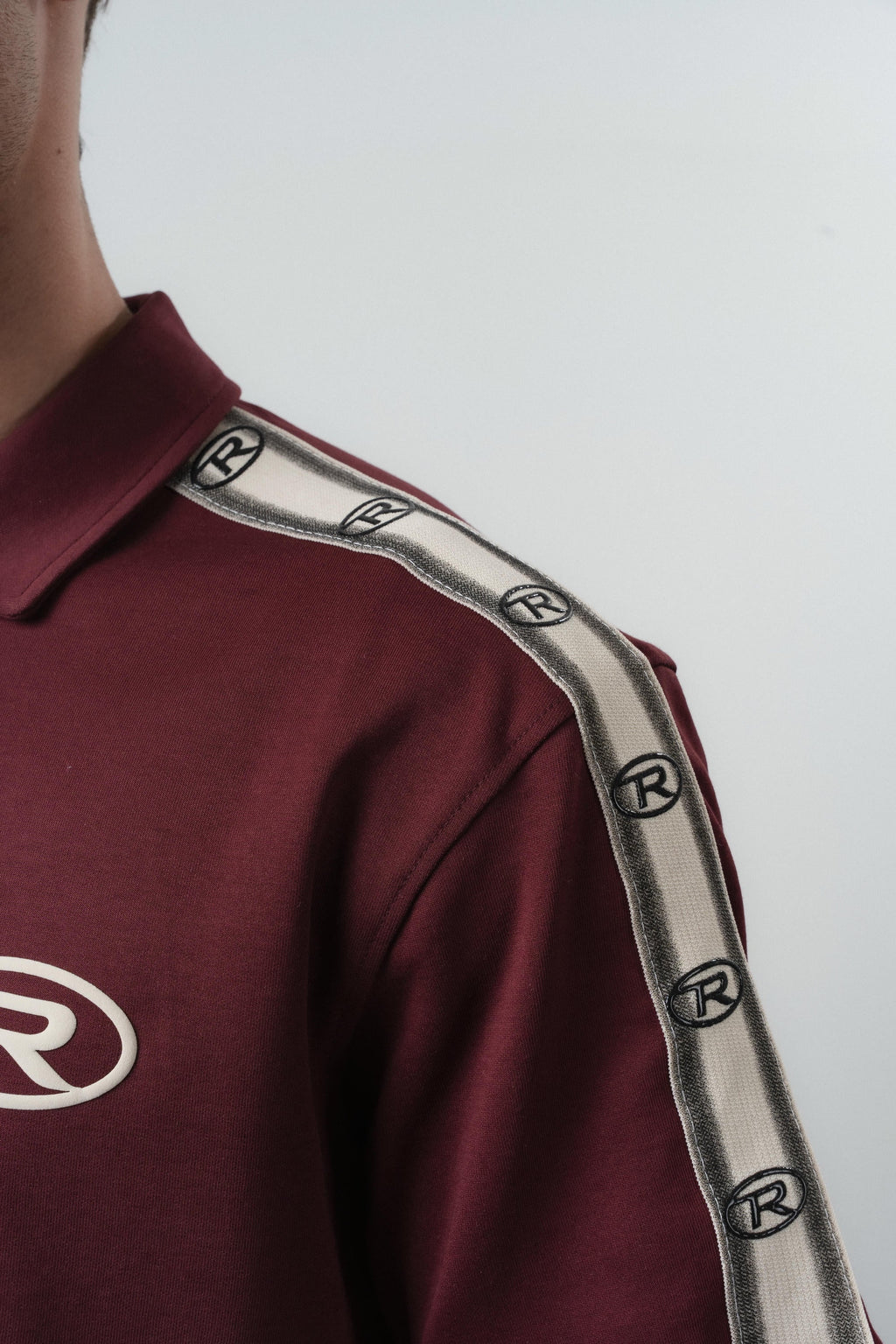 R Striped Regular Fit Tracksuit Burgundy