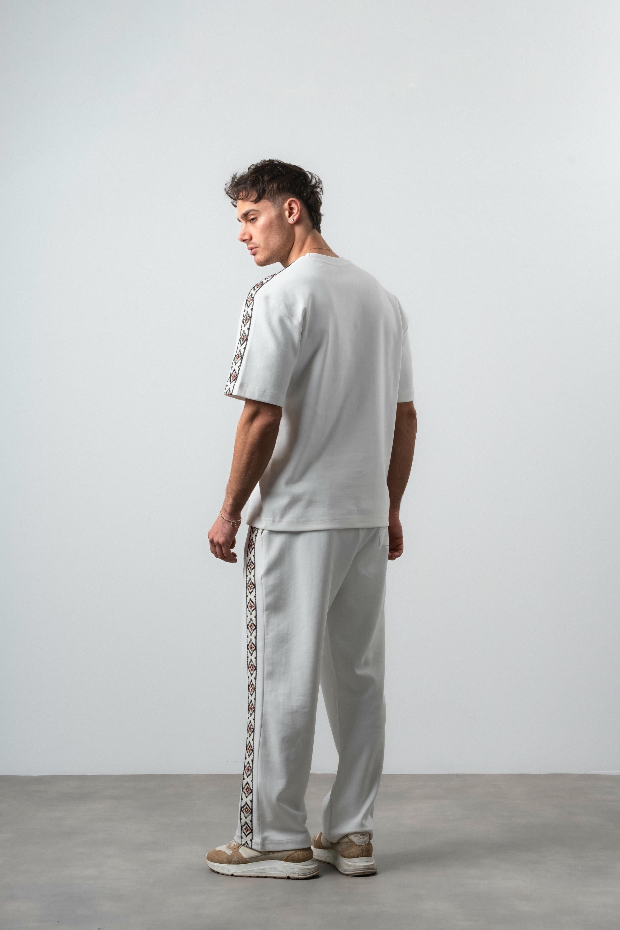 FFB Ethnic Striped Regular Fit Tracksuit Ecru