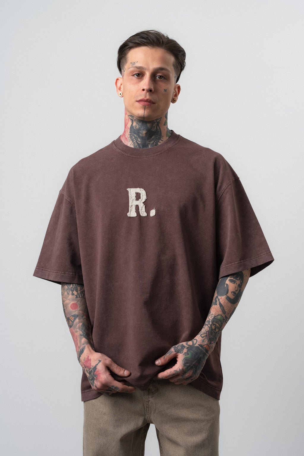 Revere Washed Oversized T-Shirt Dark Brown