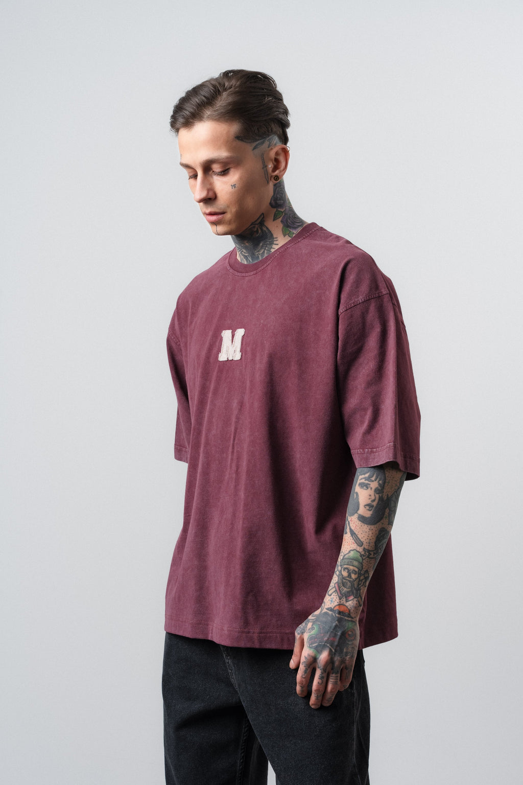 Mercy Washed Oversized T-Shirt Burgundy