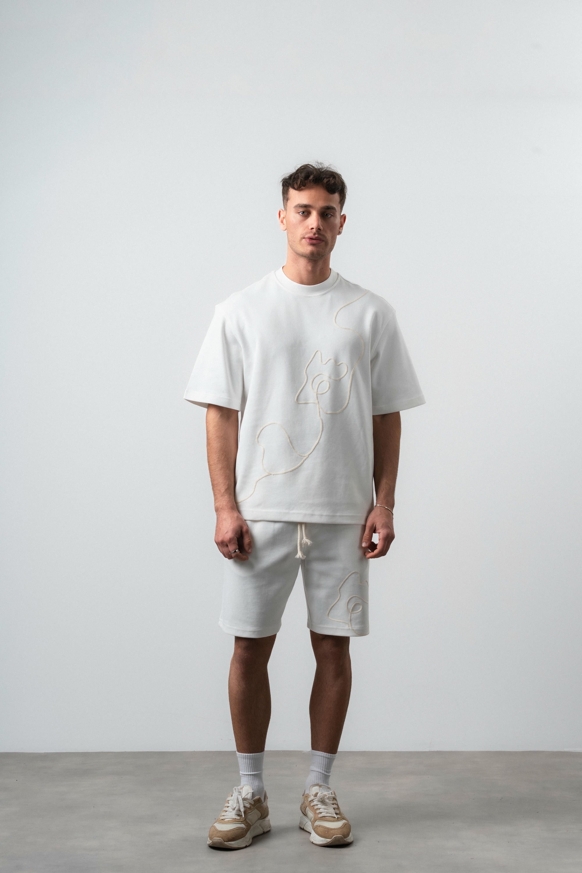 Embroidered Regular Fit Set Ecru
