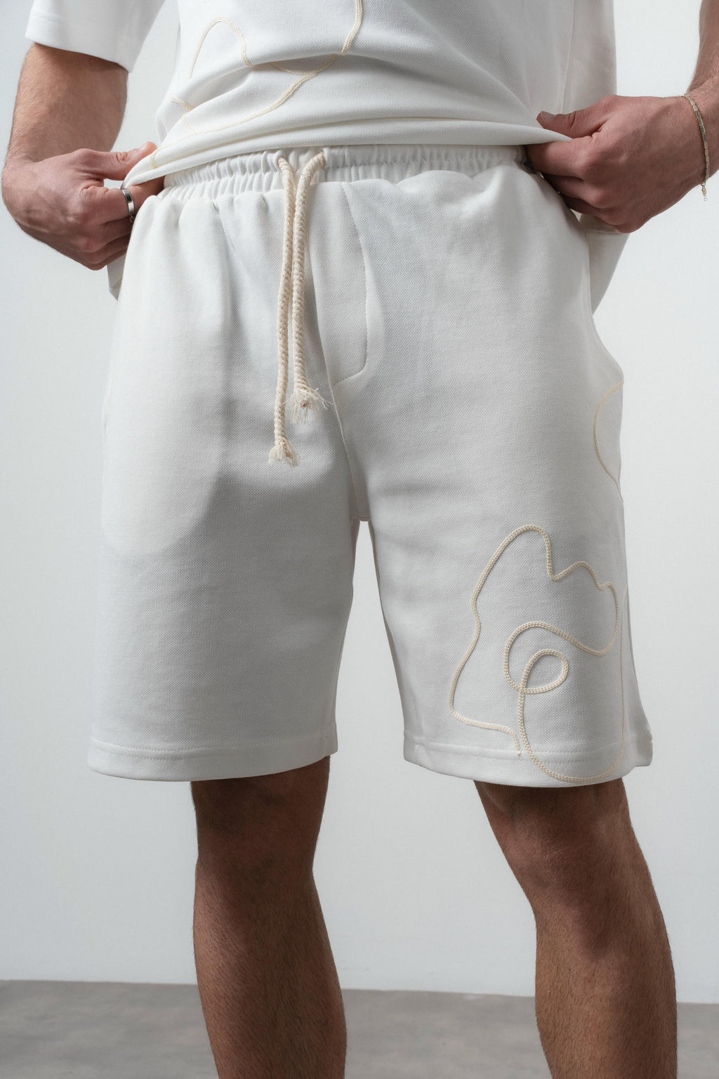 Embroidered Regular Fit Set Ecru