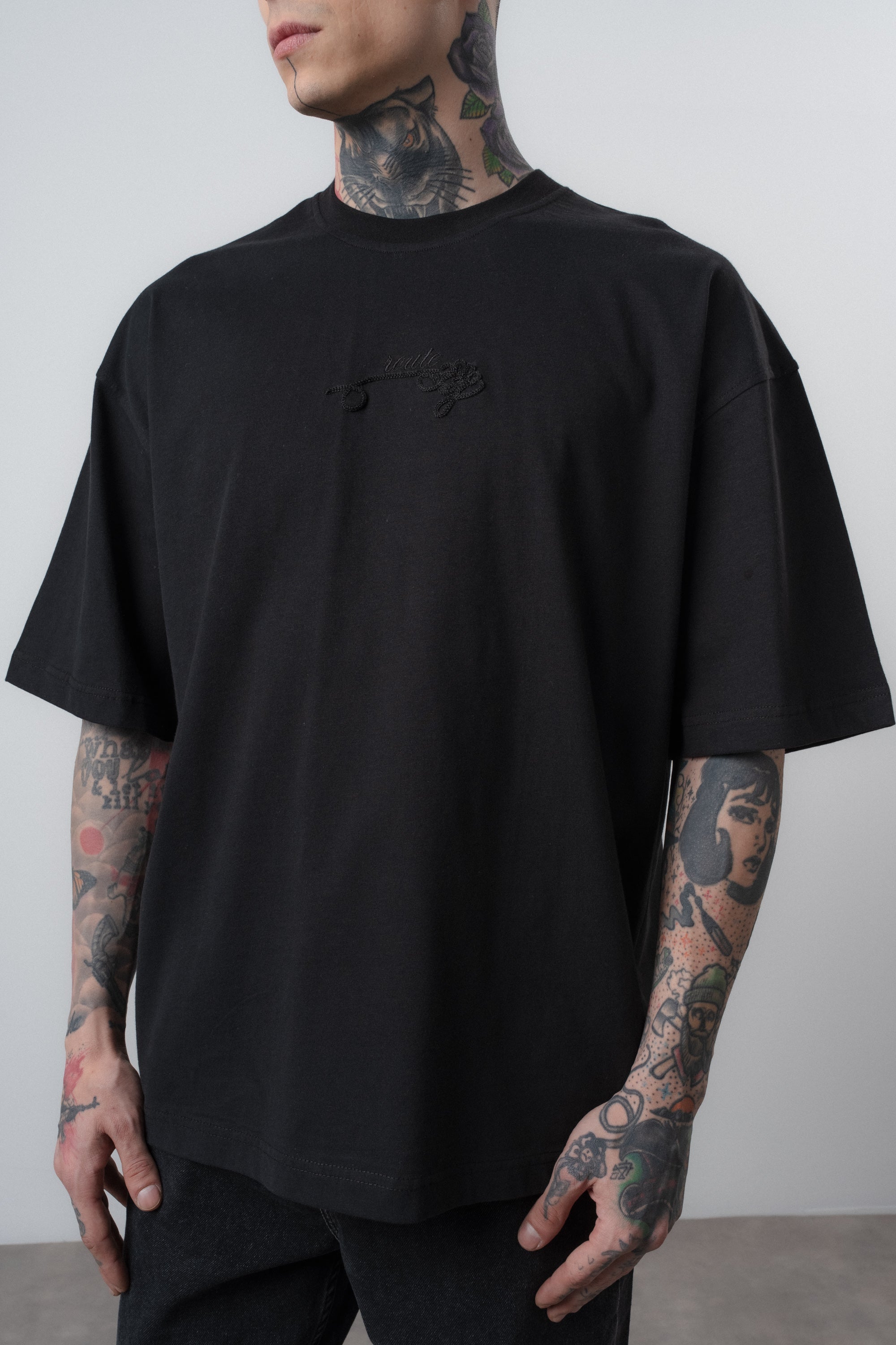 Route Oversized T-Shirt Black