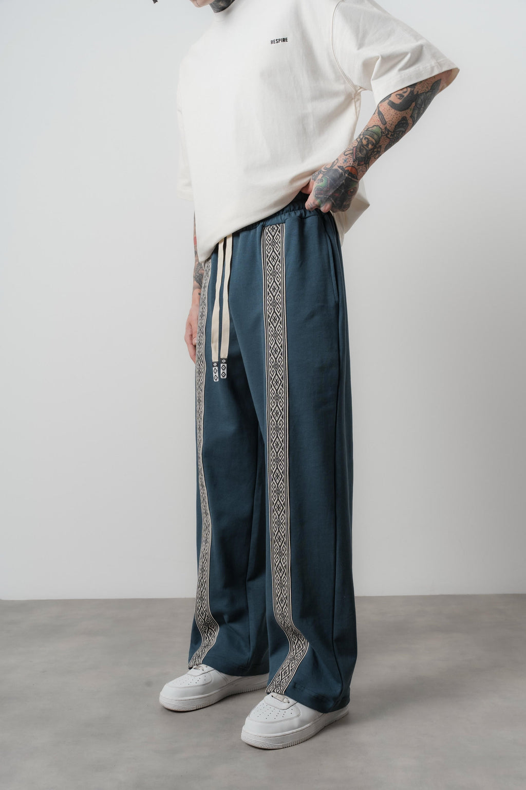 Ethnic Baggy Sweatpant Petrol Blue
