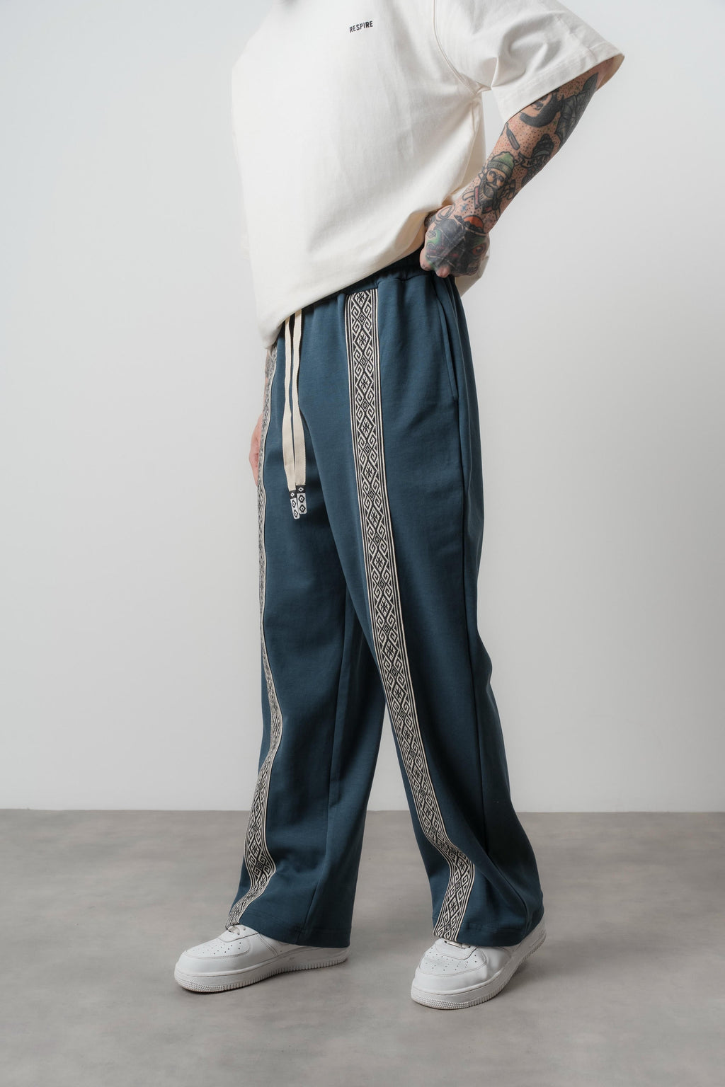 Ethnic Baggy Sweatpant Petrol Blue