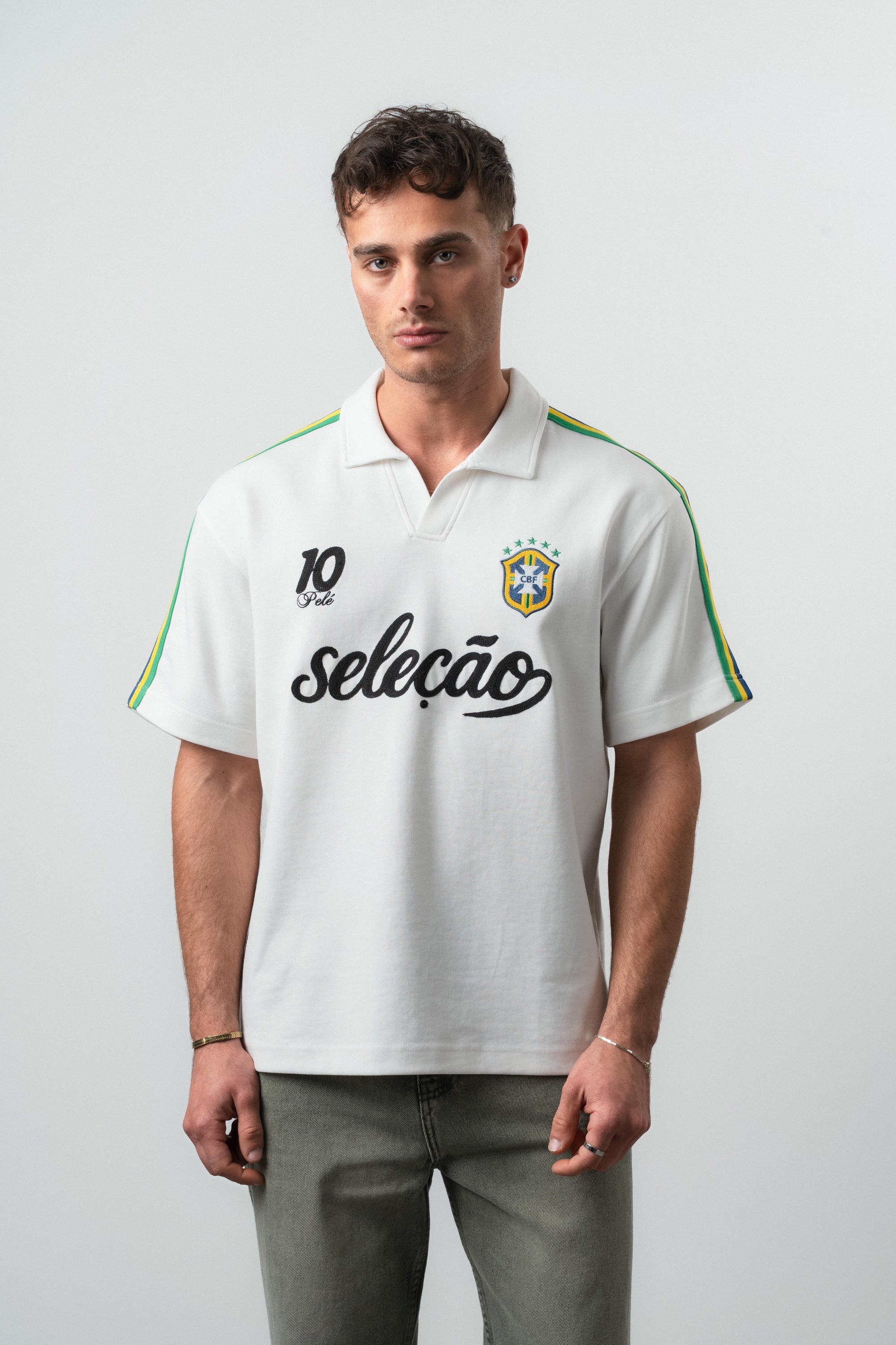 Brazil Regular Fit Retro T-Shirt Ecru