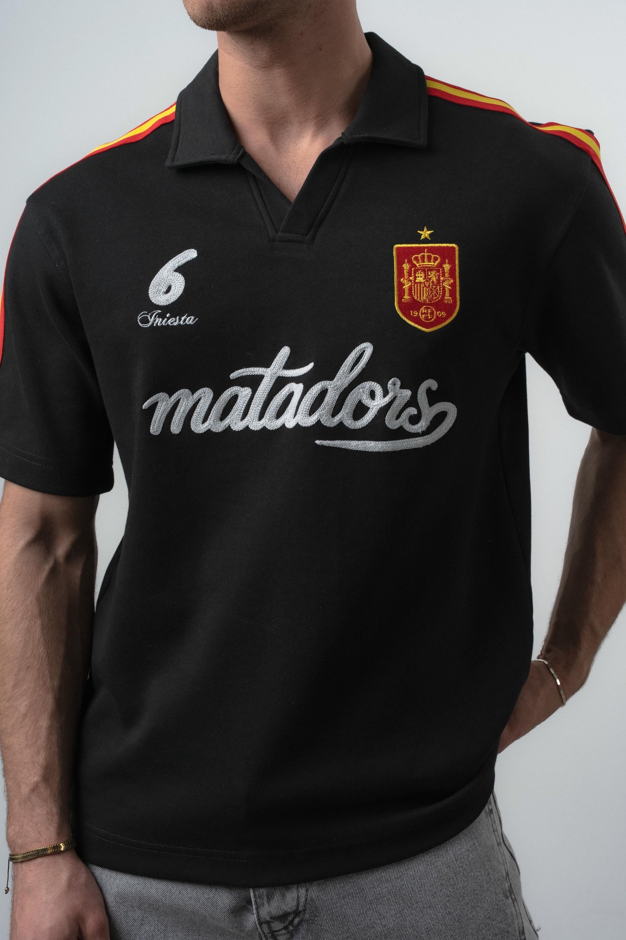 Spain Regular Fit Retro T-Shirt Black