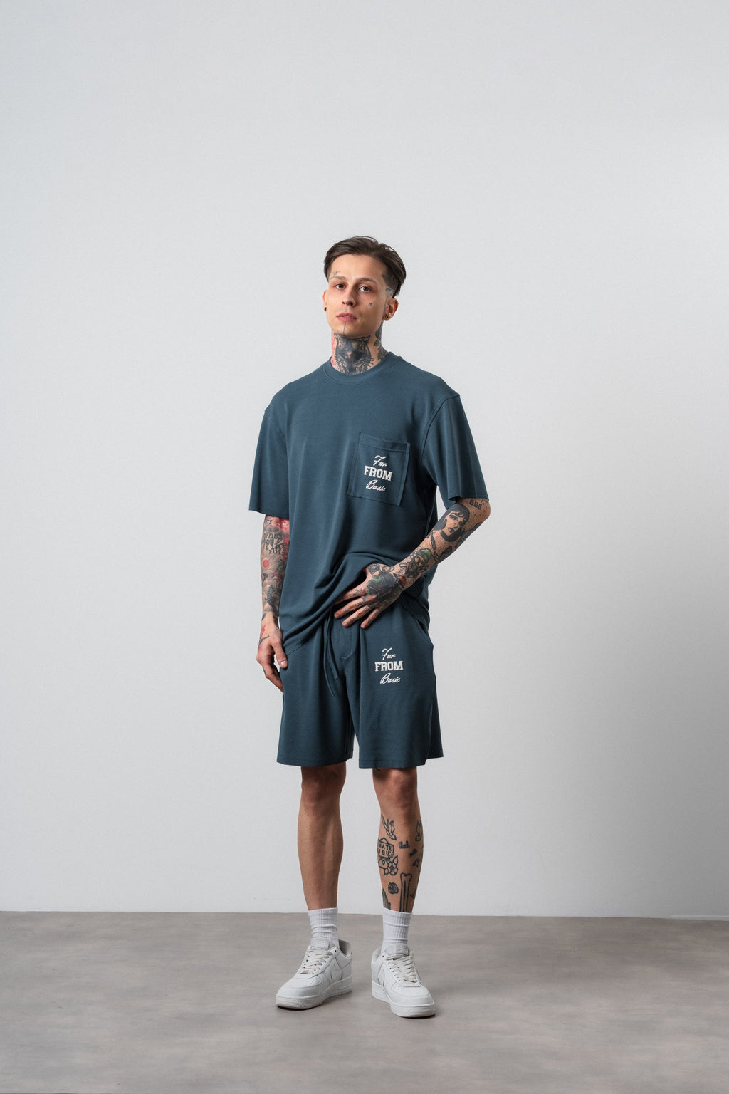 Far From Basic Regular Fit Set Petrol Blue