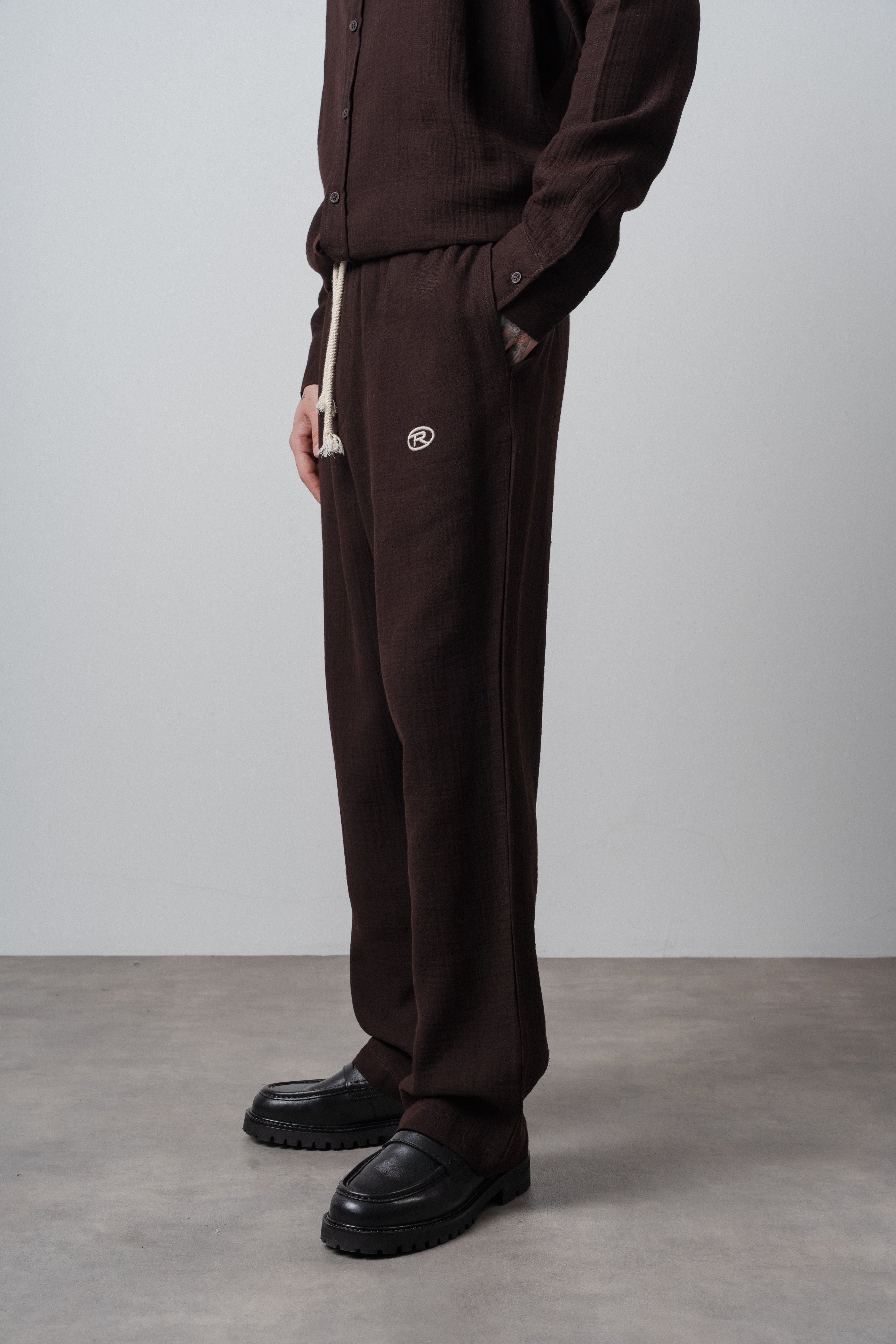 Muslin Baggy Sweatpant Dark Brown
