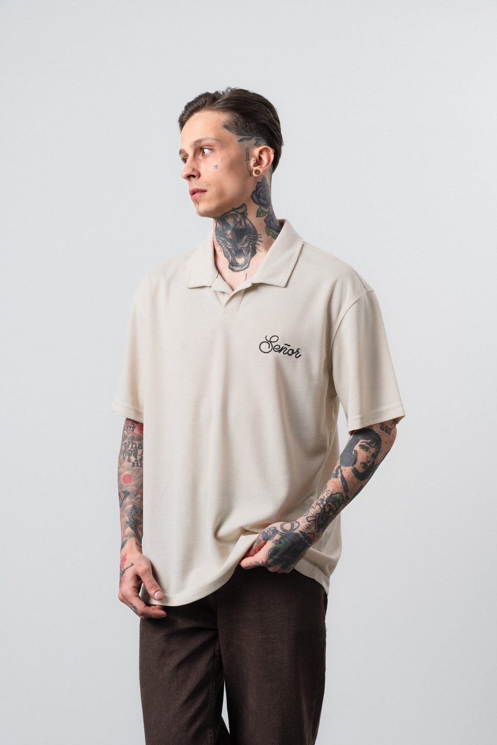 Senor Regular Fit Polo T-Shirt Beige