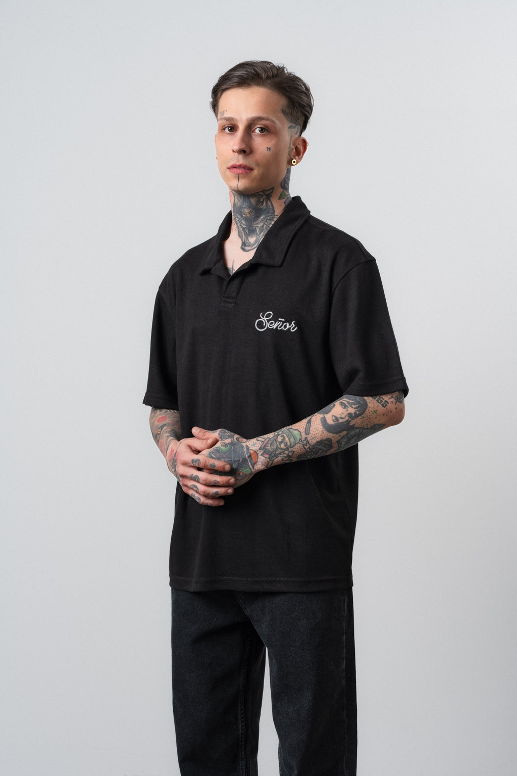 Senor Regular Fit Polo T-Shirt Black