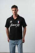 France Regular Fit Retro T-Shirt Black