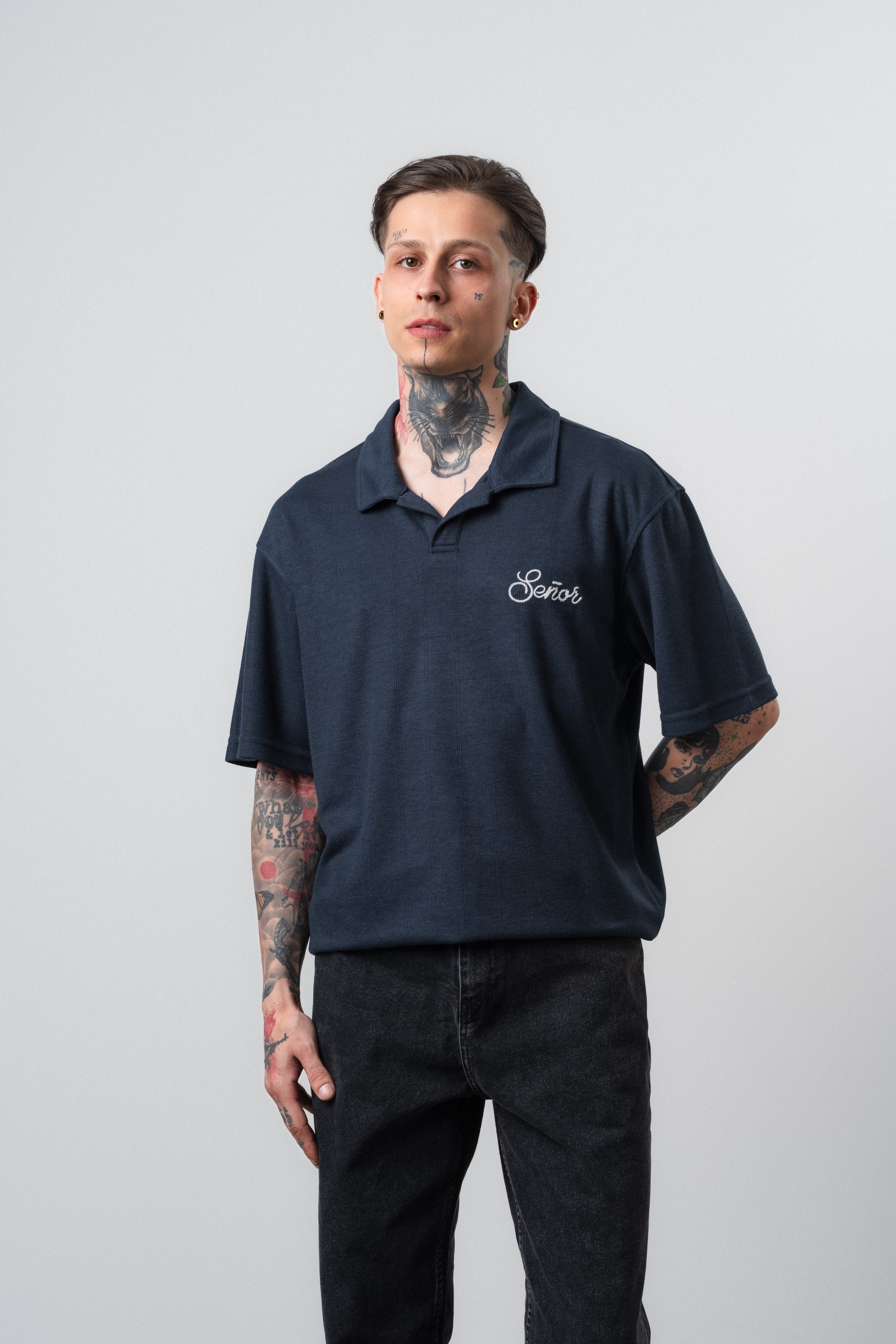 Senor Regular Fit Polo T-Shirt Navy