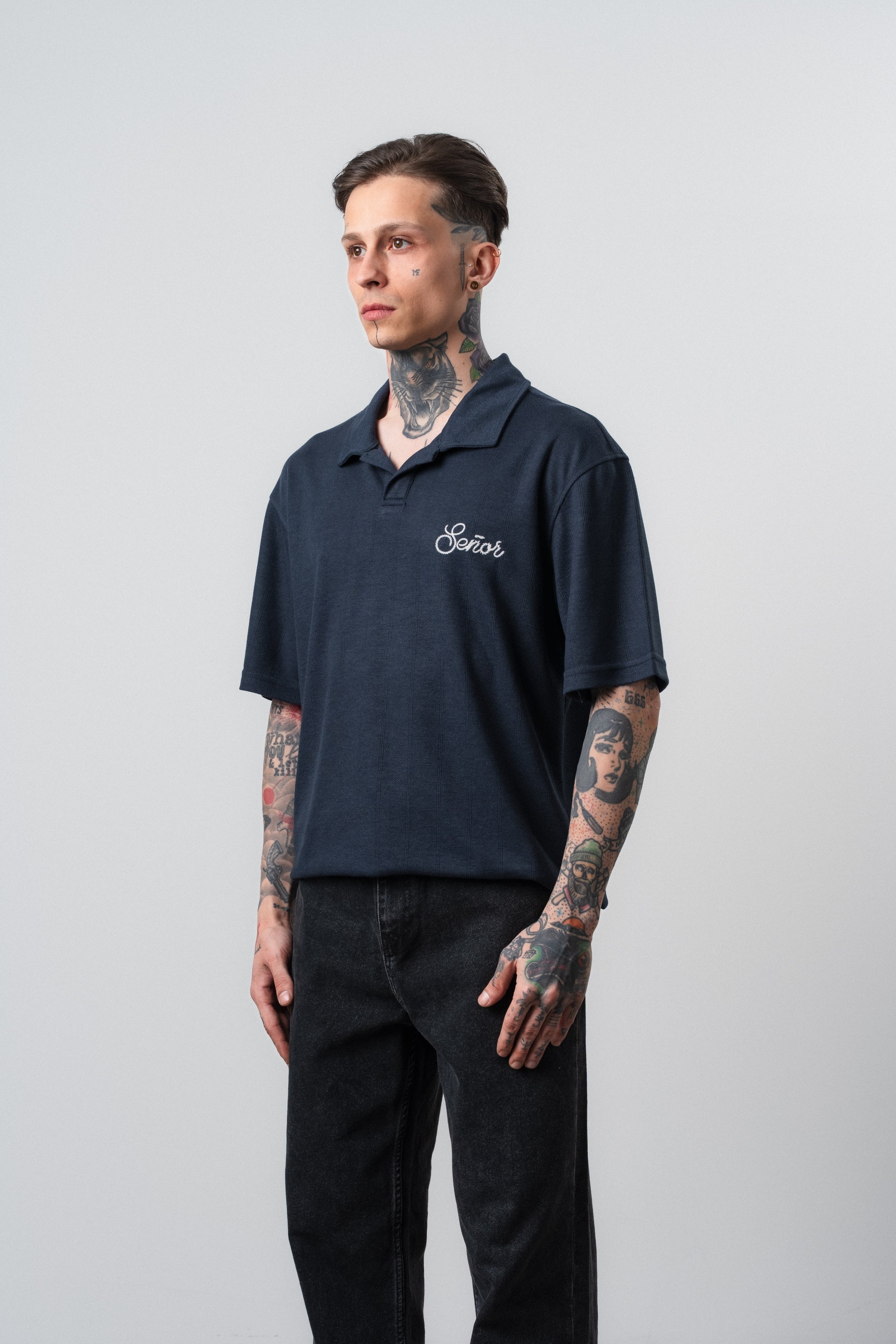Senor Regular Fit Polo T-Shirt Navy