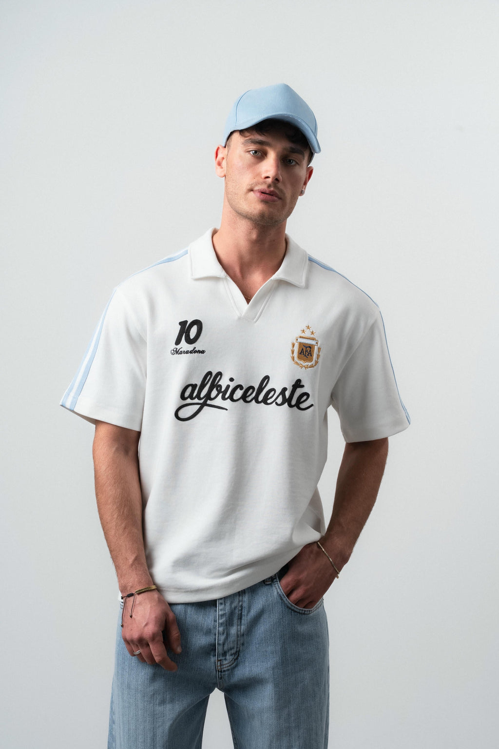 Argentina Regular Fit Retro T-Shirt Ecru