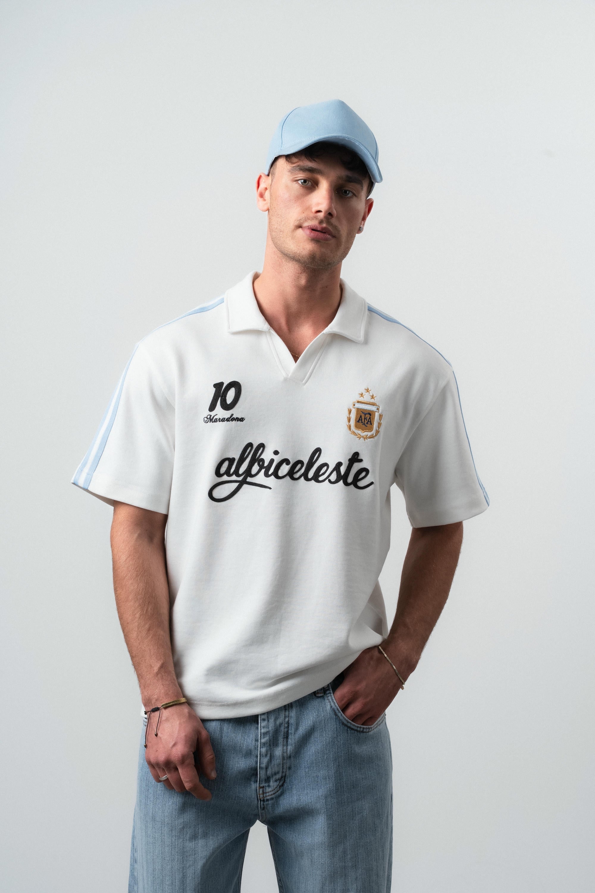 Argentina Regular Fit Retro T-Shirt Ecru
