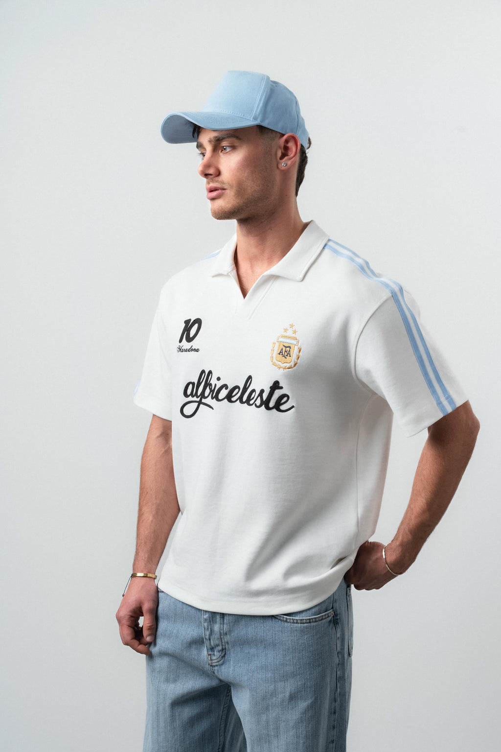 Argentina Regular Fit Retro T-Shirt Ecru