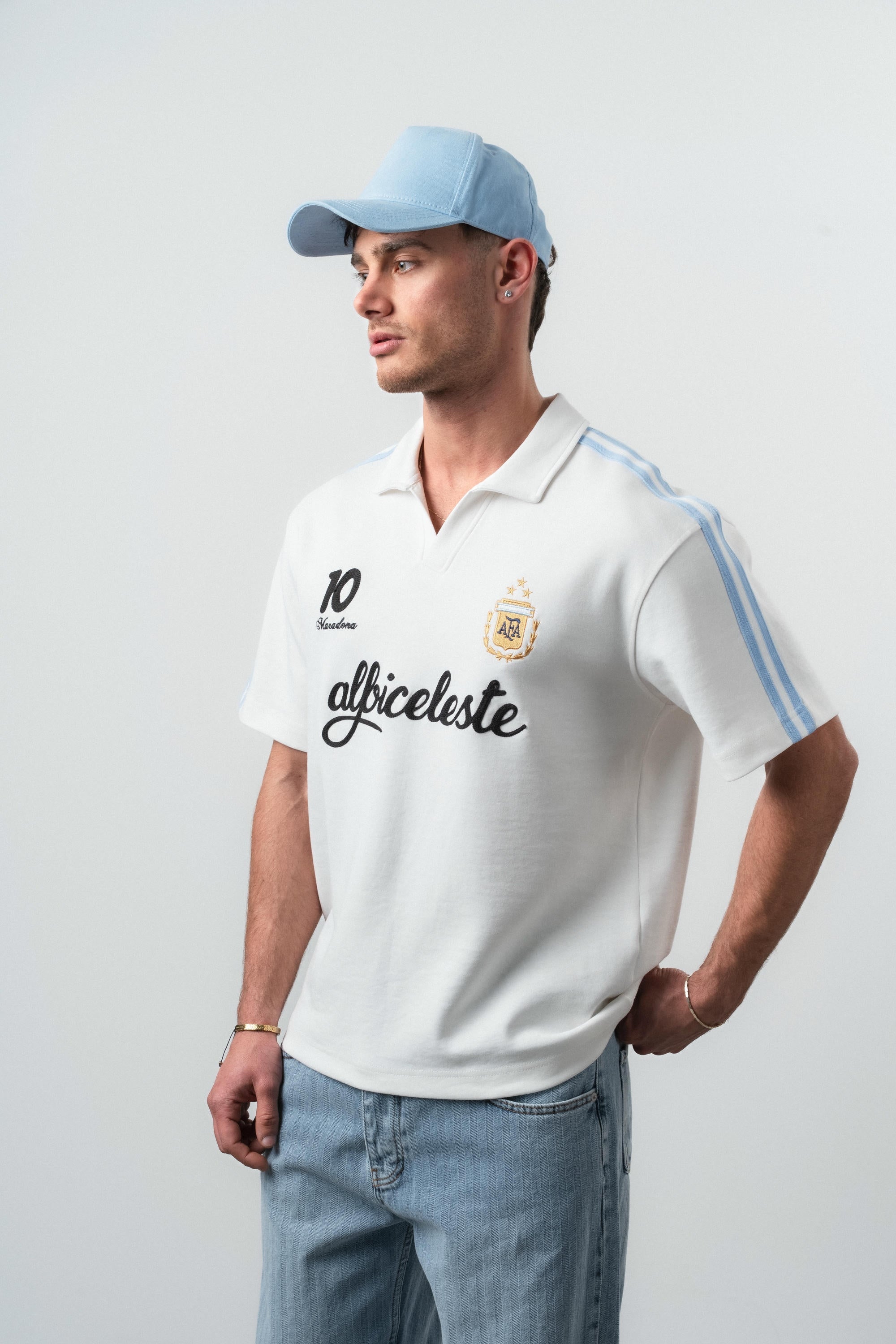 Argentina Regular Fit Retro T-Shirt Ecru