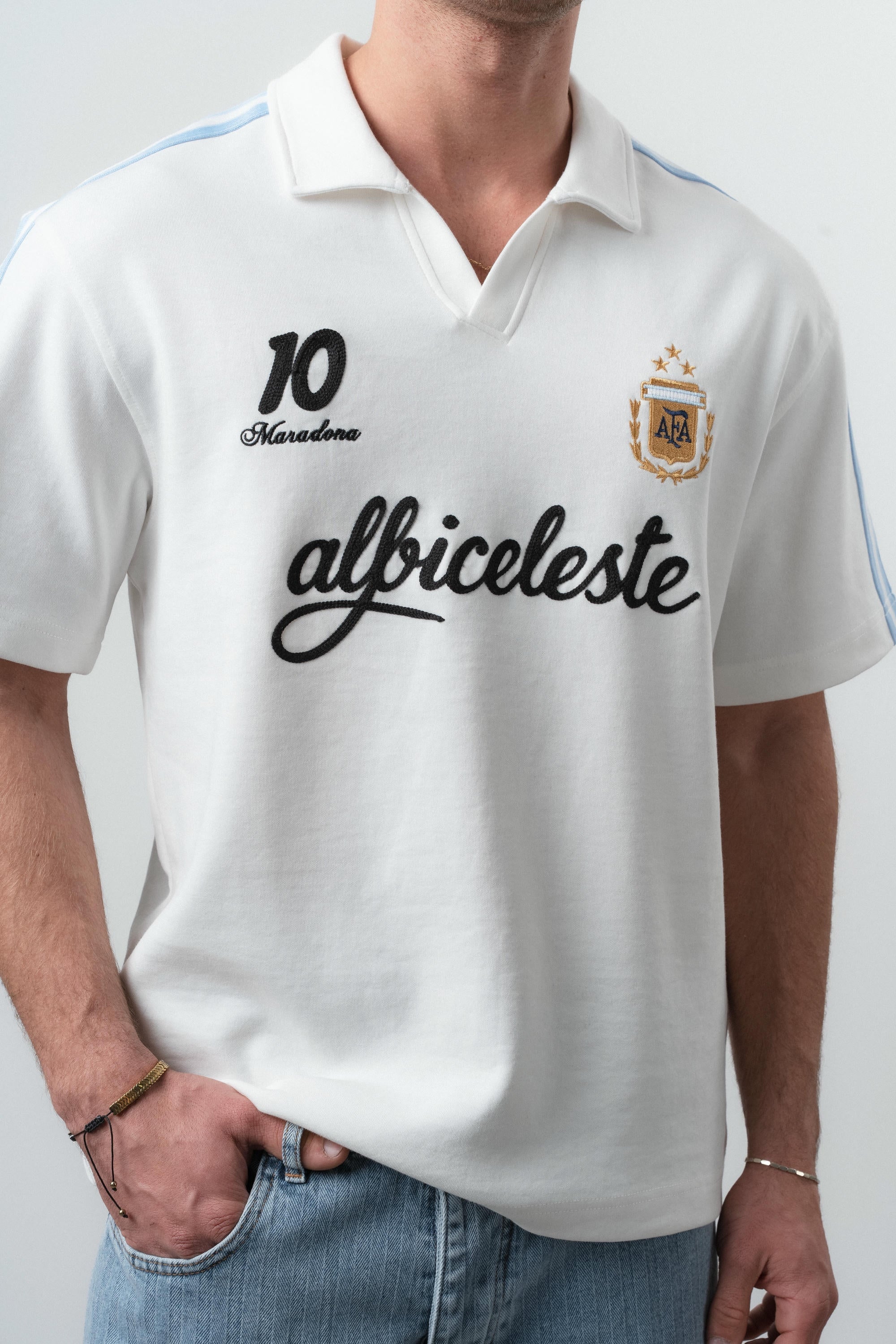 Argentina Regular Fit Retro T-Shirt Ecru