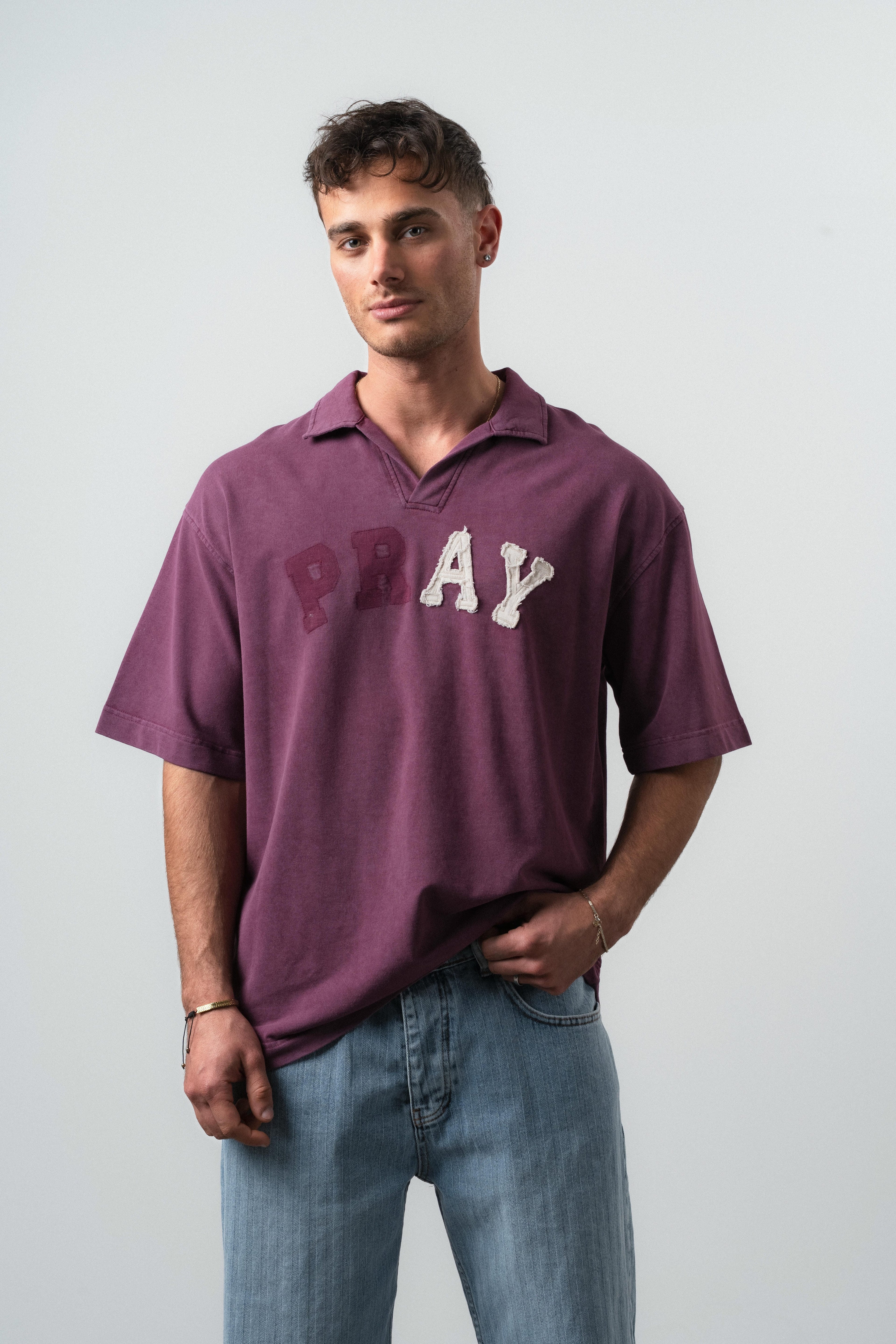 Pray Oversized T-Shirt Cherry