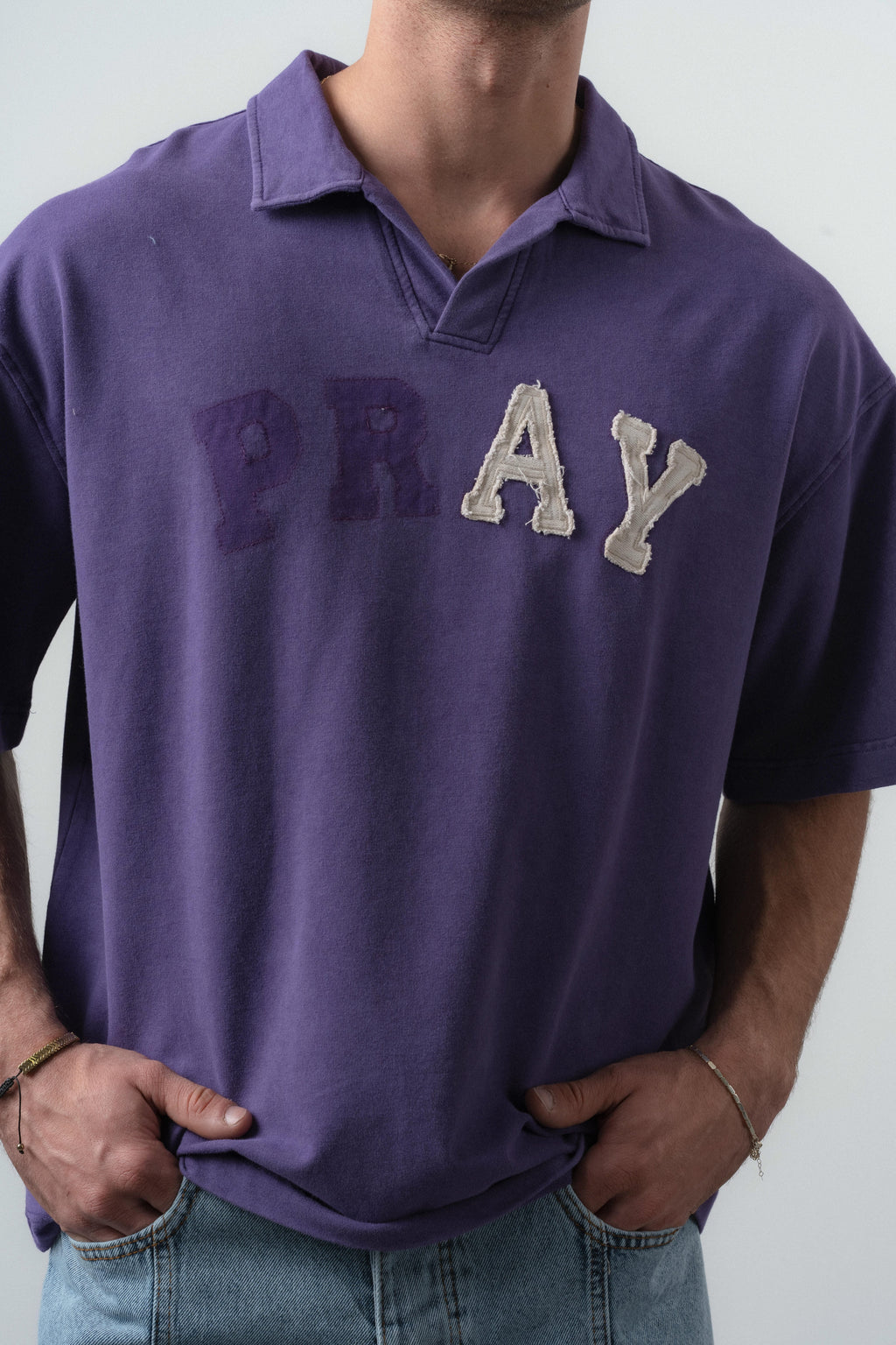 Pray Oversized T-Shirt Purple