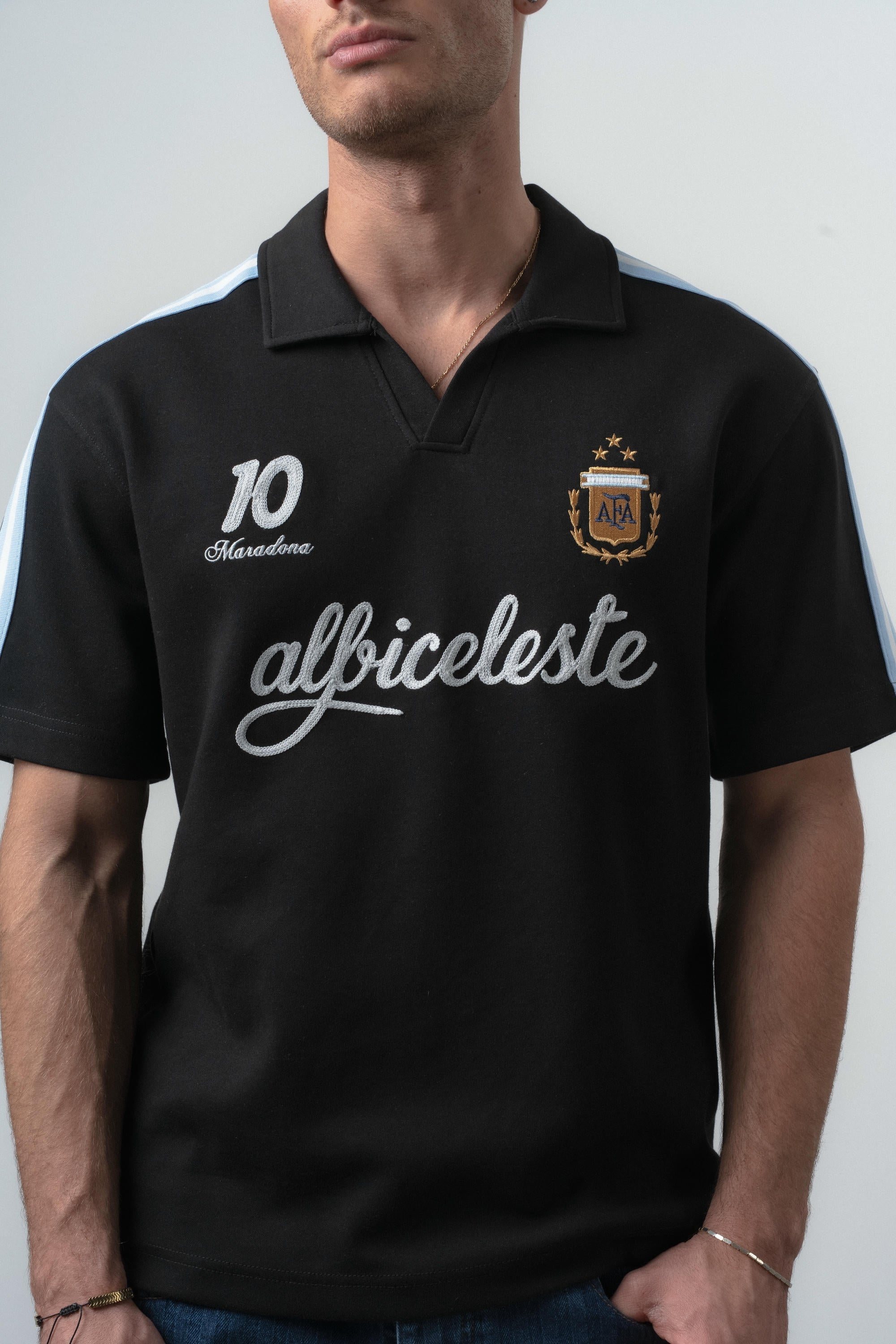 Argentina Regular Fit Retro T-Shirt Black