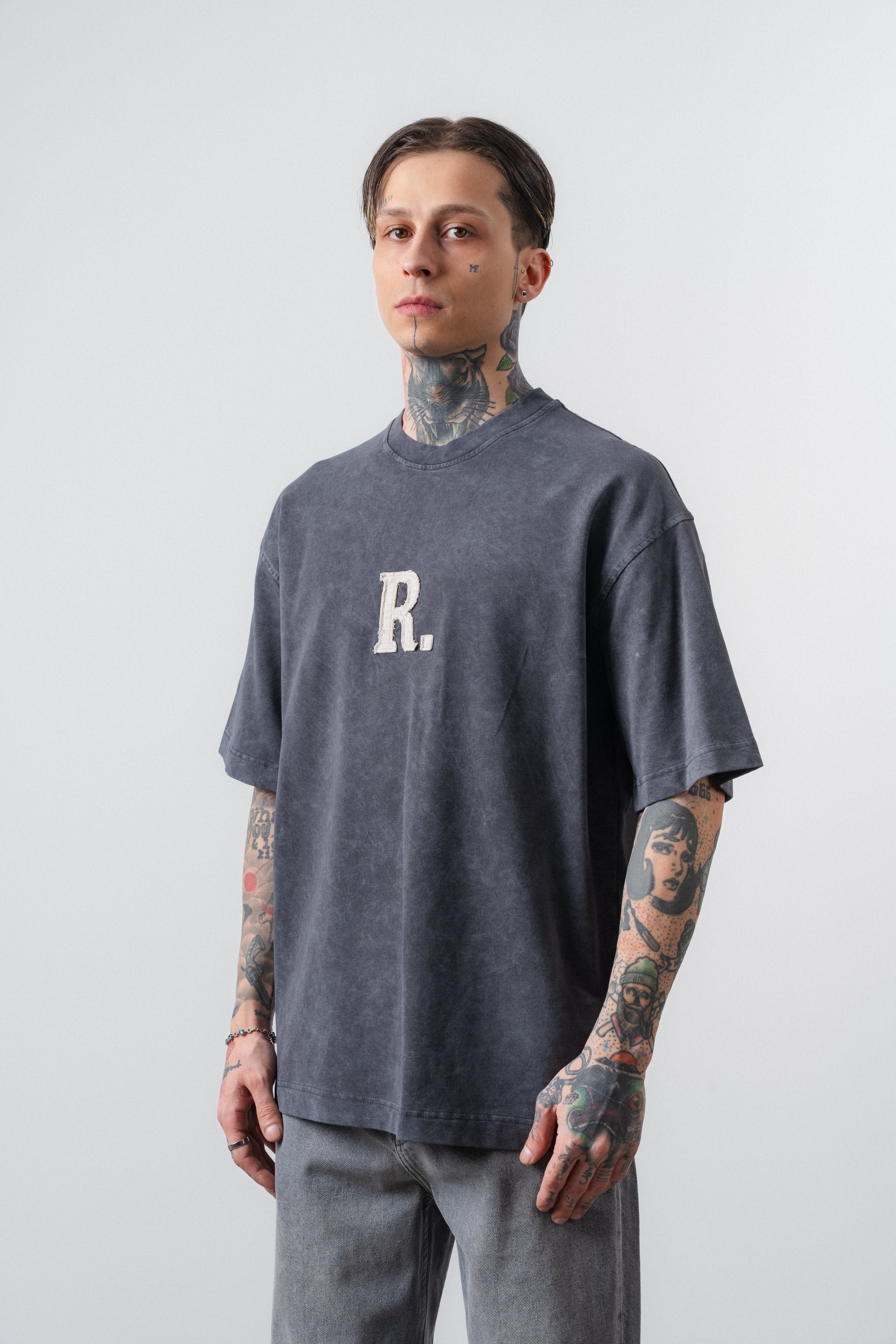 Revere Washed Oversized T-Shirt Smoked