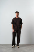 Respire Striped Regular Fit Tracksuit Brown