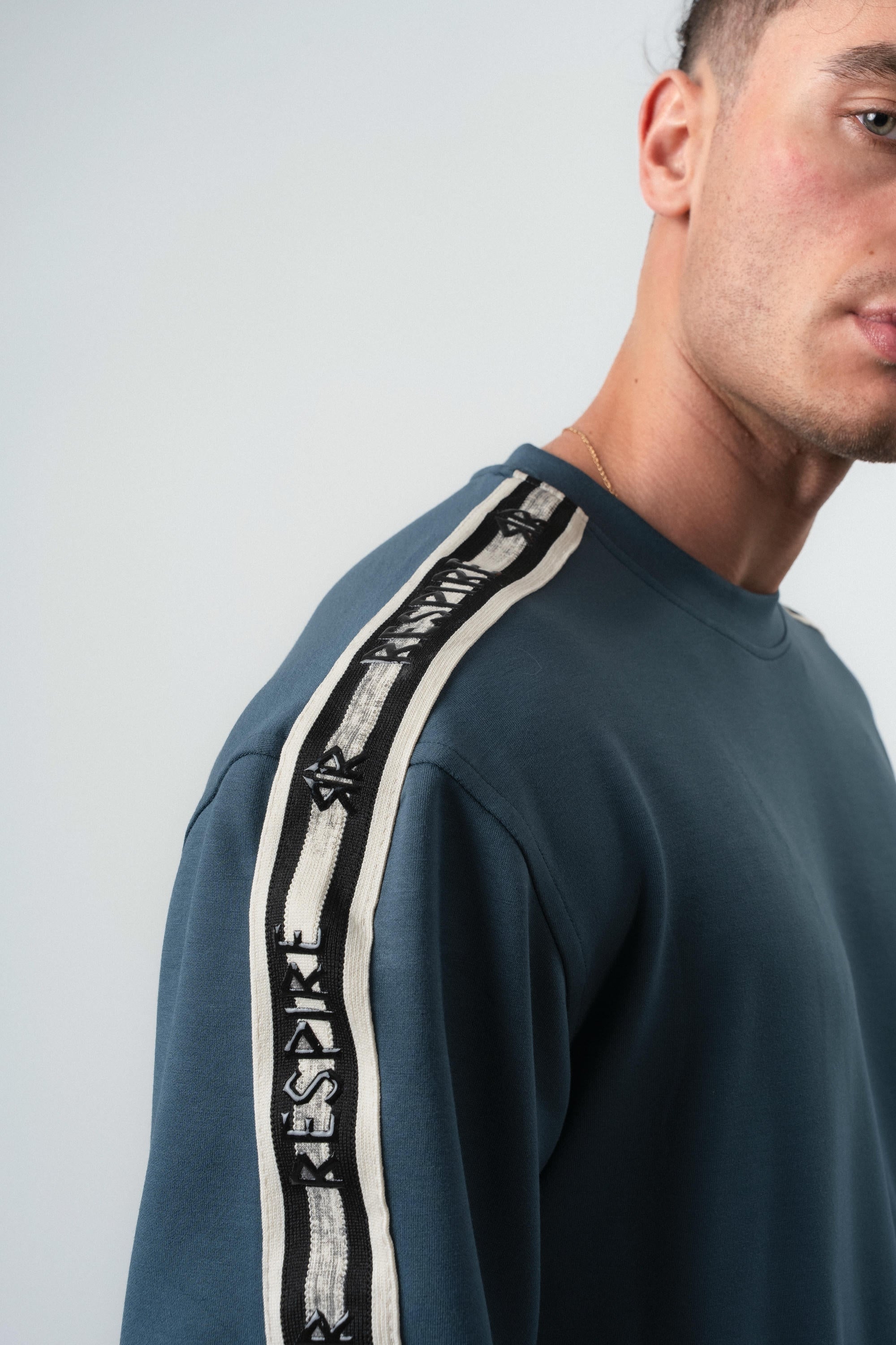 Respire Striped Regular Fit Tracksuit Petrol Blue