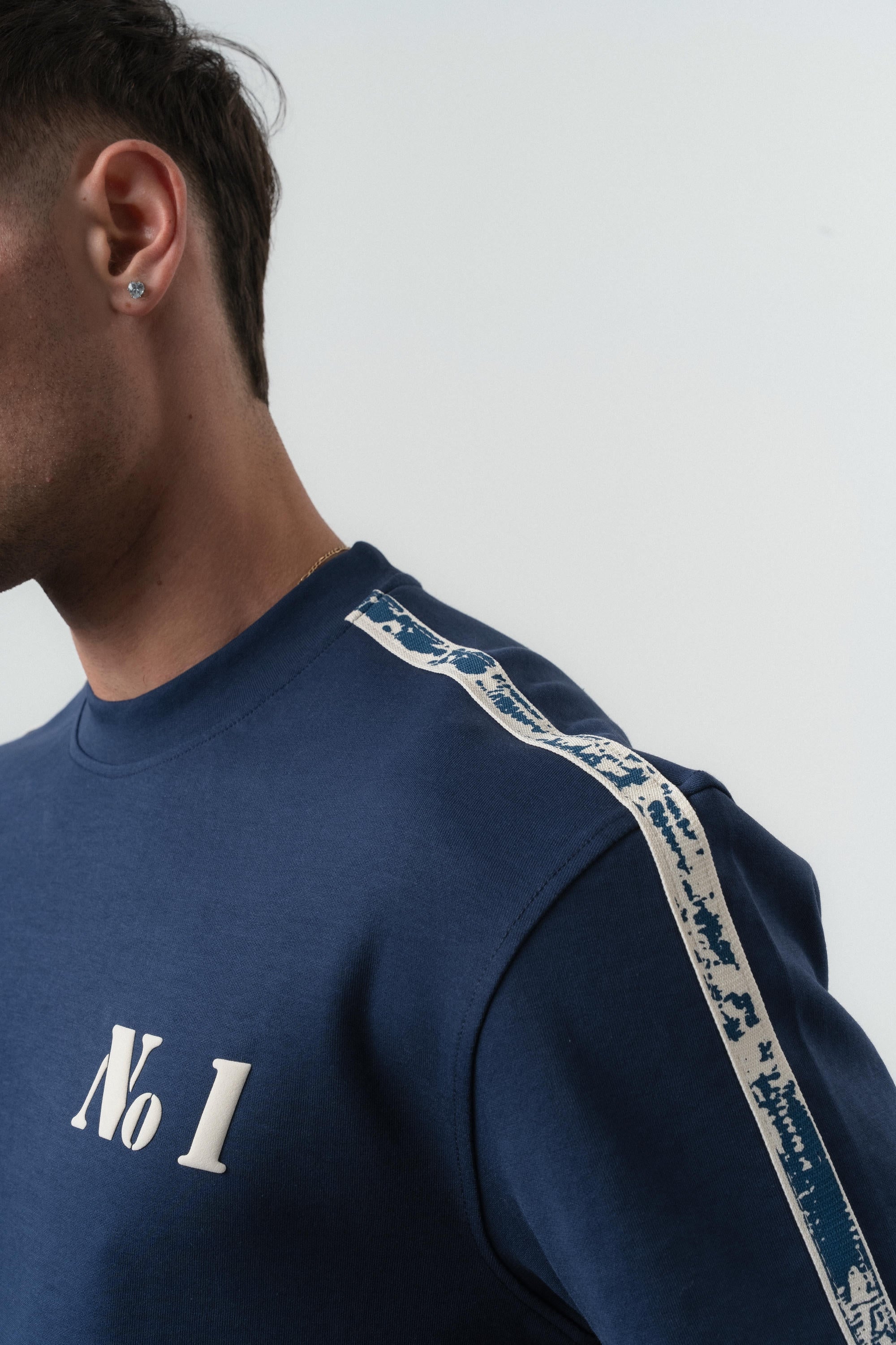 No1 Striped Regular Fit Tracksuit Navy
