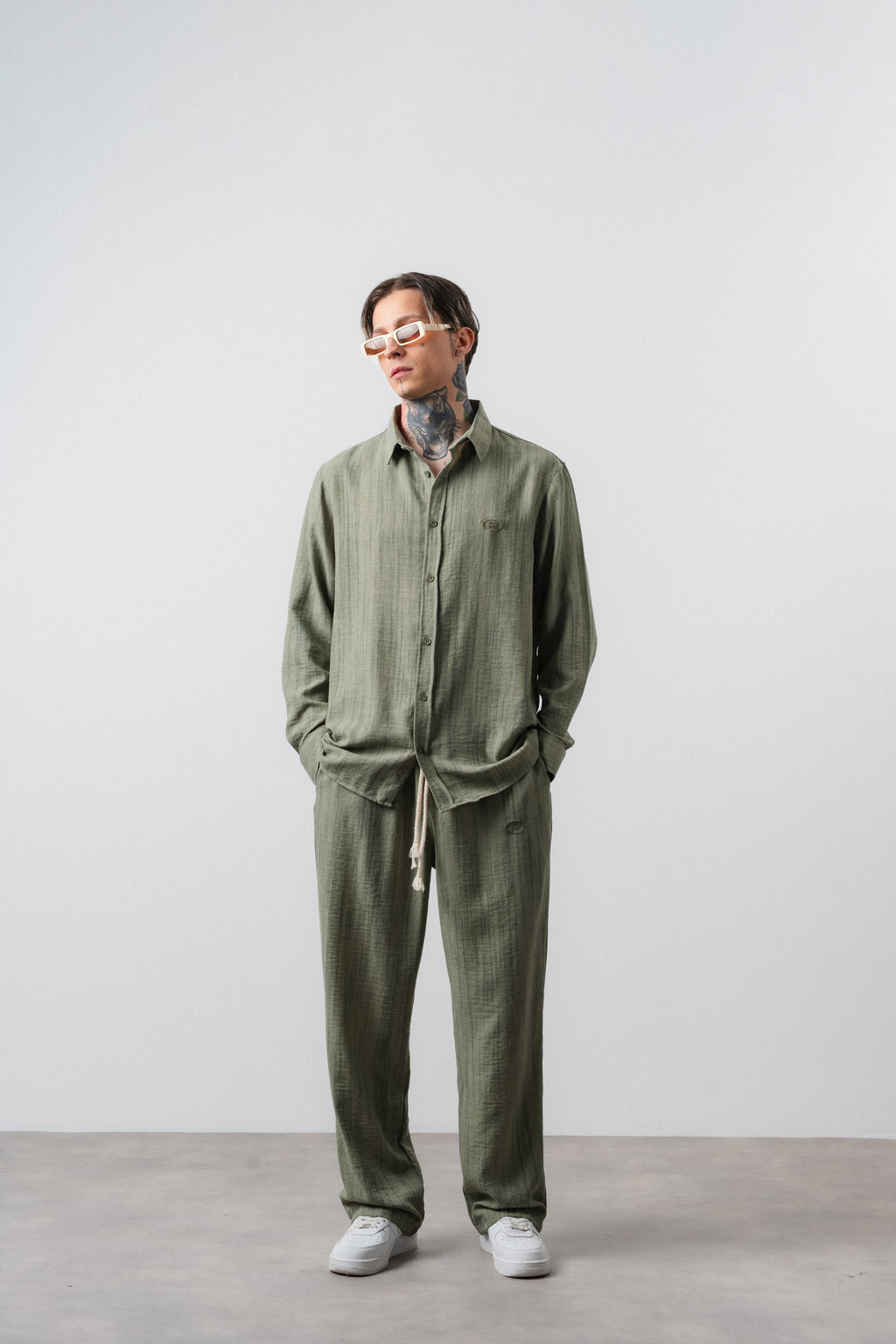 R Embroidered Oversized Tracksuit Pastel Green