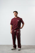 No1 Striped Regular Fit Tracksuit Burgundy