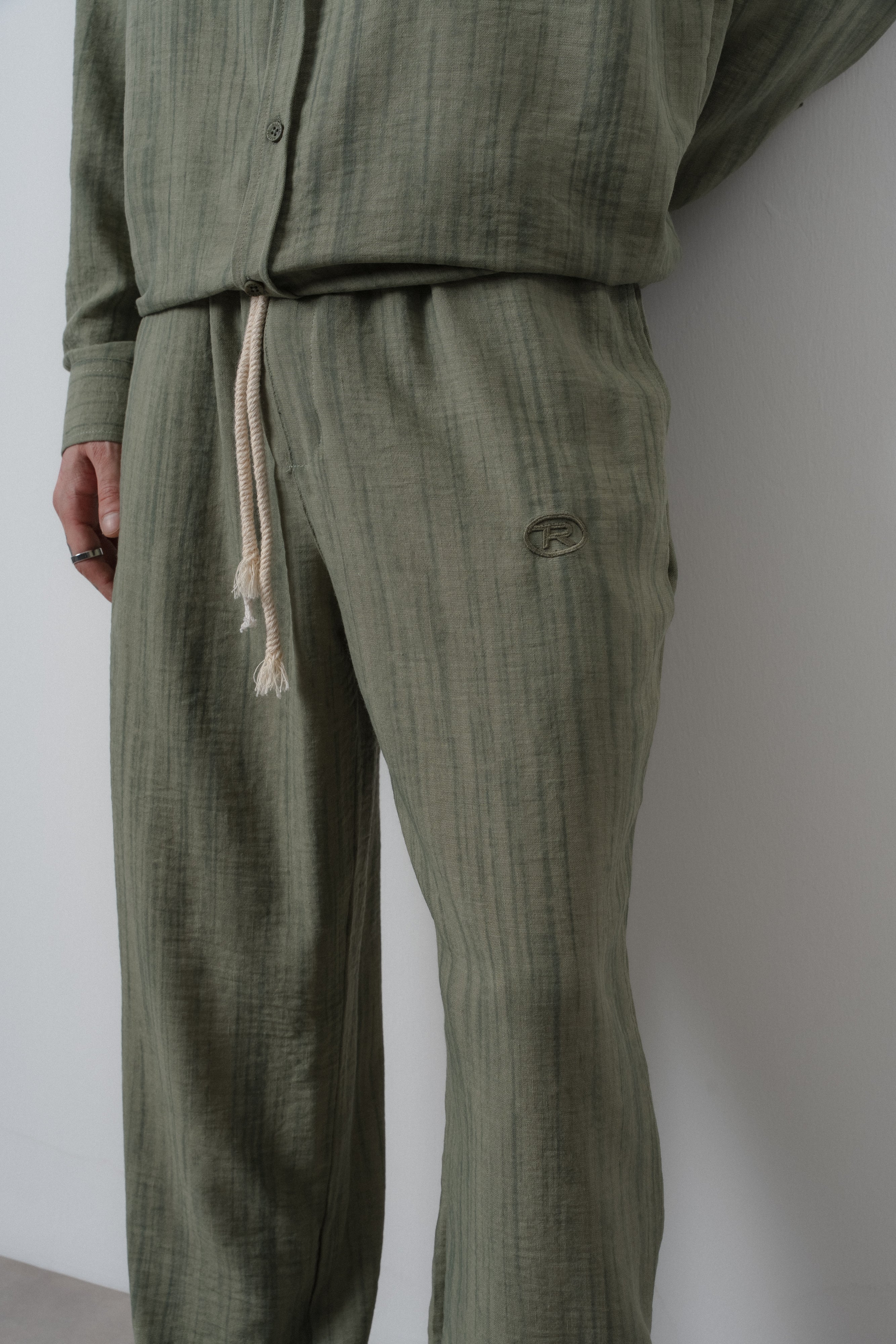 R Embroidered Oversized Tracksuit Pastel Green