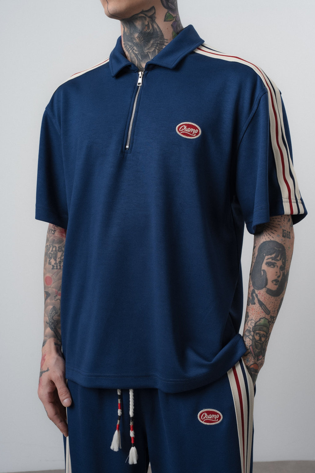 Champ Striped Regular Fit Tracksuit Navy