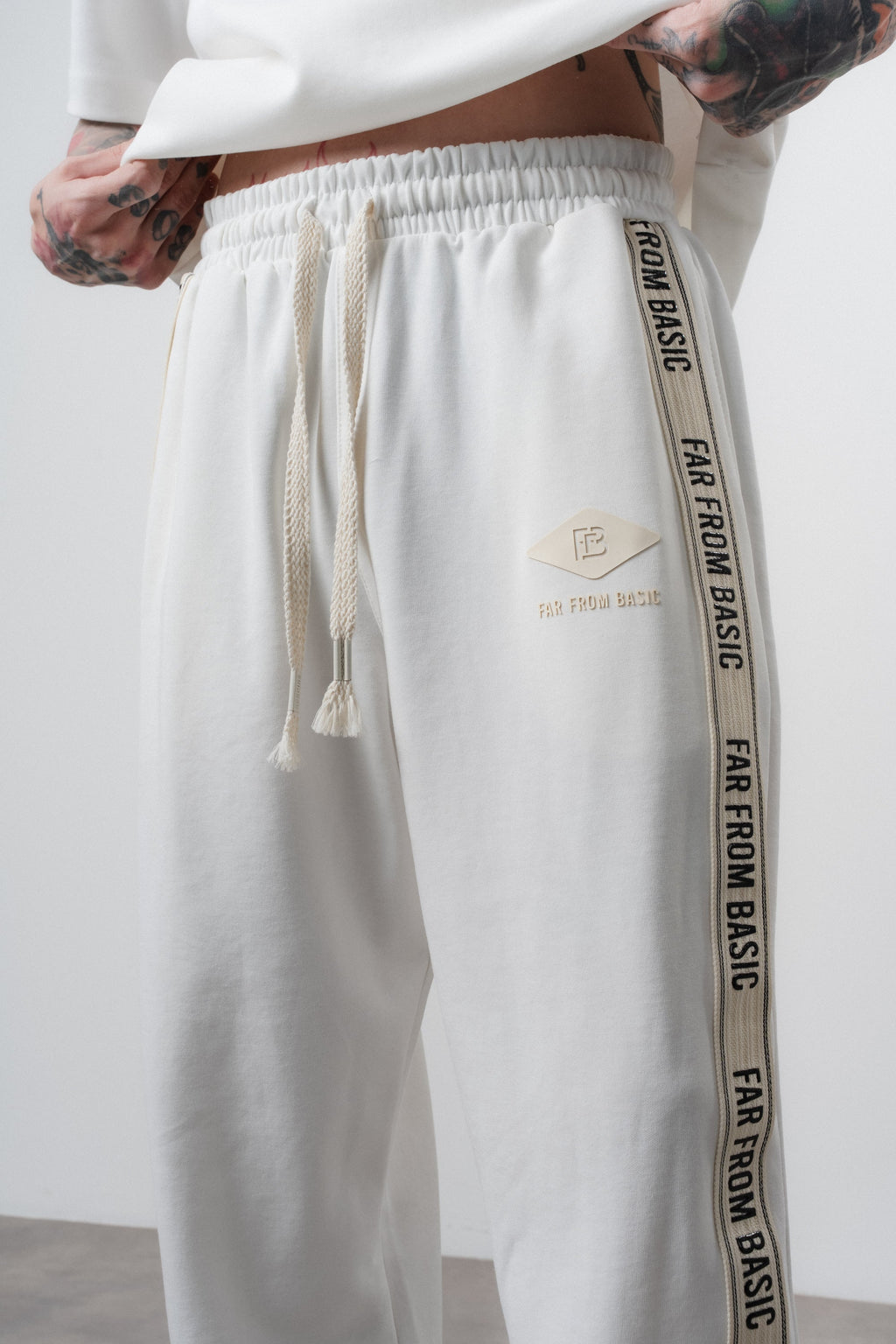 FFB Striped Regular Fit Tracksuit Ecru