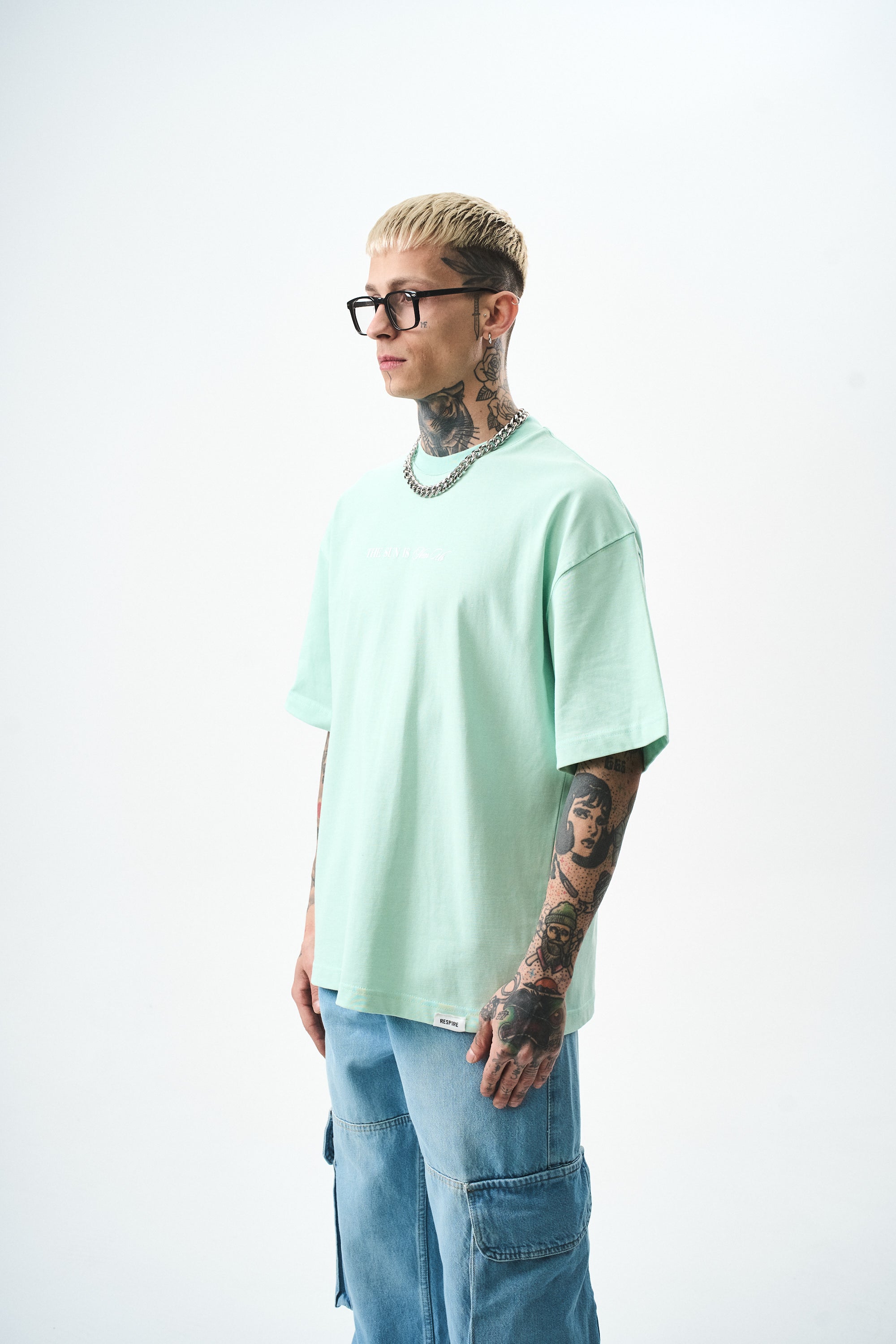 Palm Oversized T-Shirt Mint Green